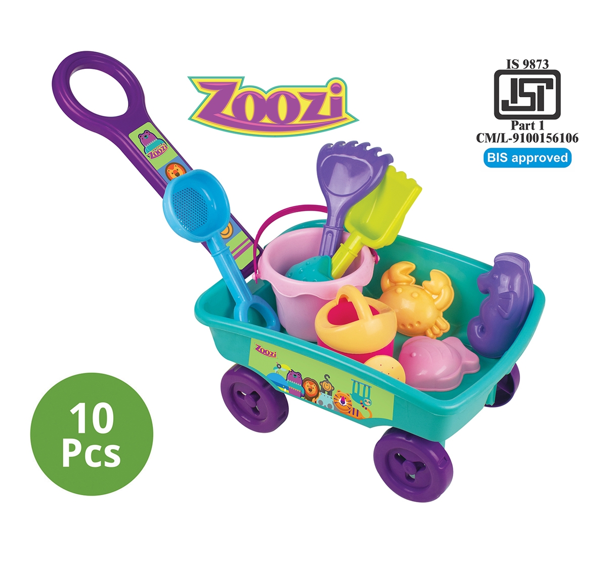 Zoozi Beach set with Wagon for kids Multicolor 18M+