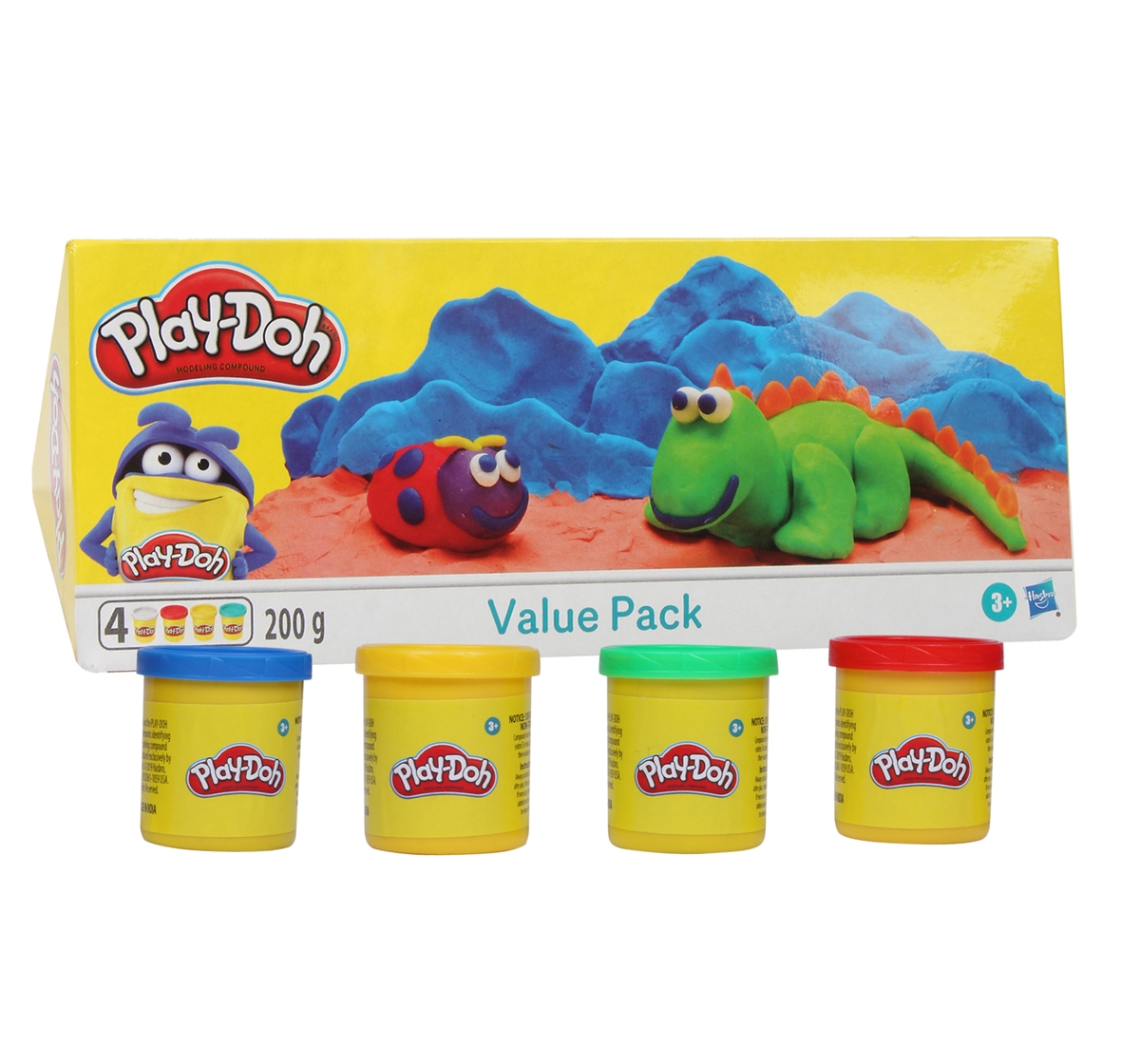 Play-Doh | Play Doh Value Pack of 4 with 2 Ounce Cans for kids 3Y+, Multicolour