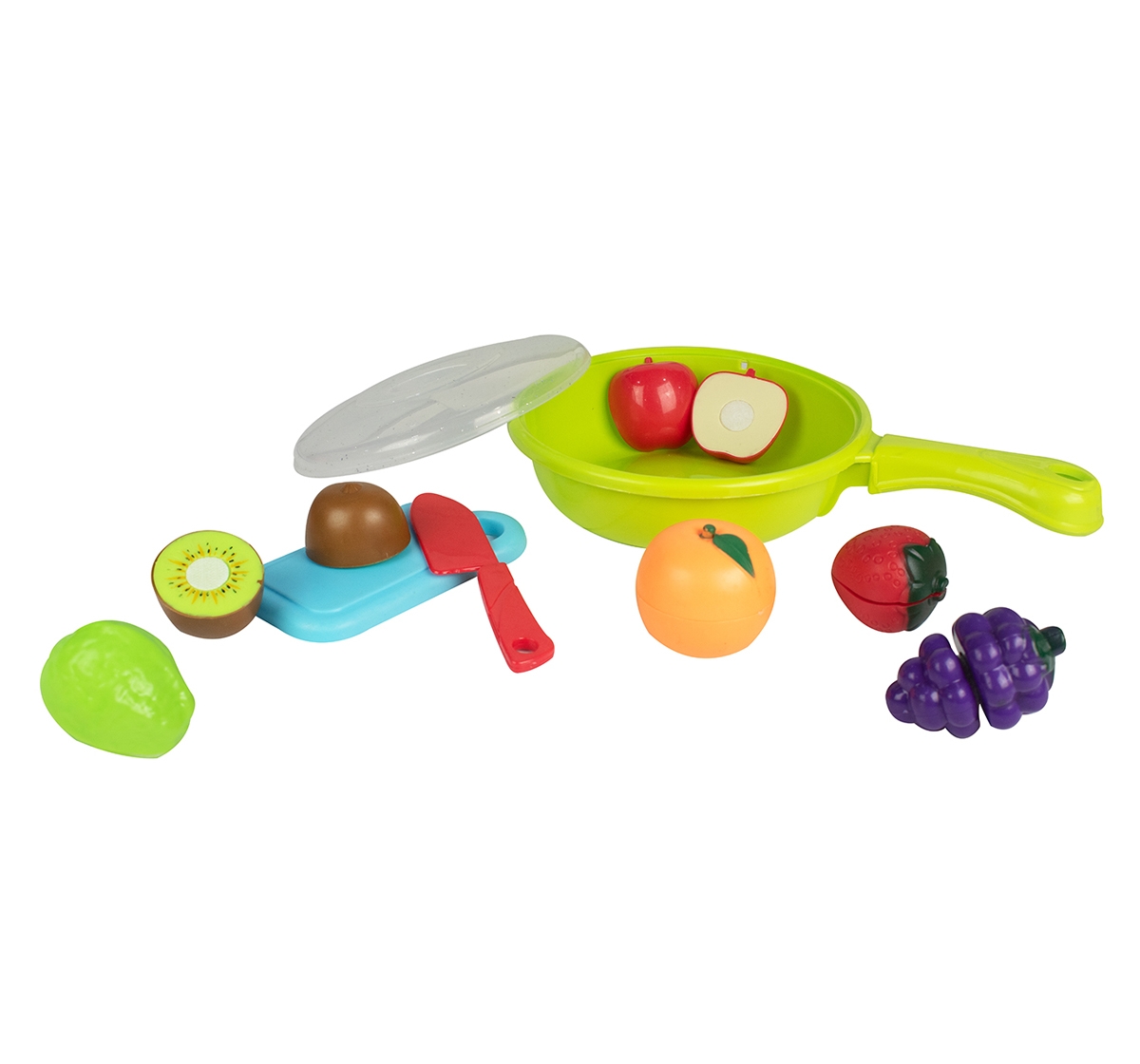 Kingdom Of Play | Kingdom Of Play Fruit set with Pan and 10 Pieces of different cut fruits Multicolor 3Y+
