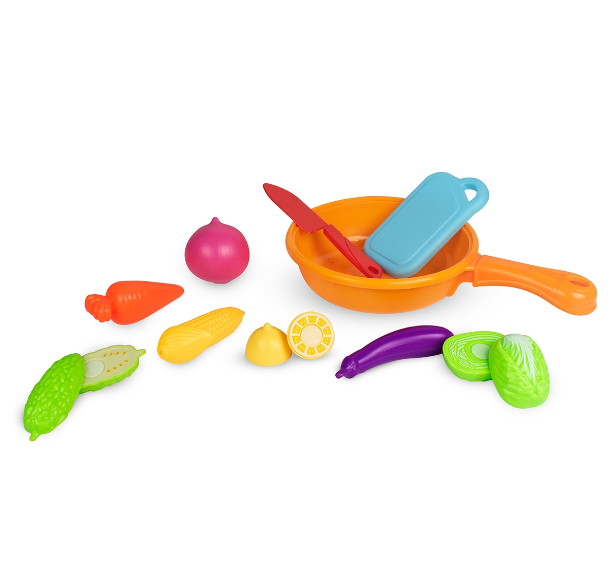 Kingdom Of Play | Kingdom Of Play Vegetable set with Pan and 10 Pieces of different vegetables Multicolor 3Y+