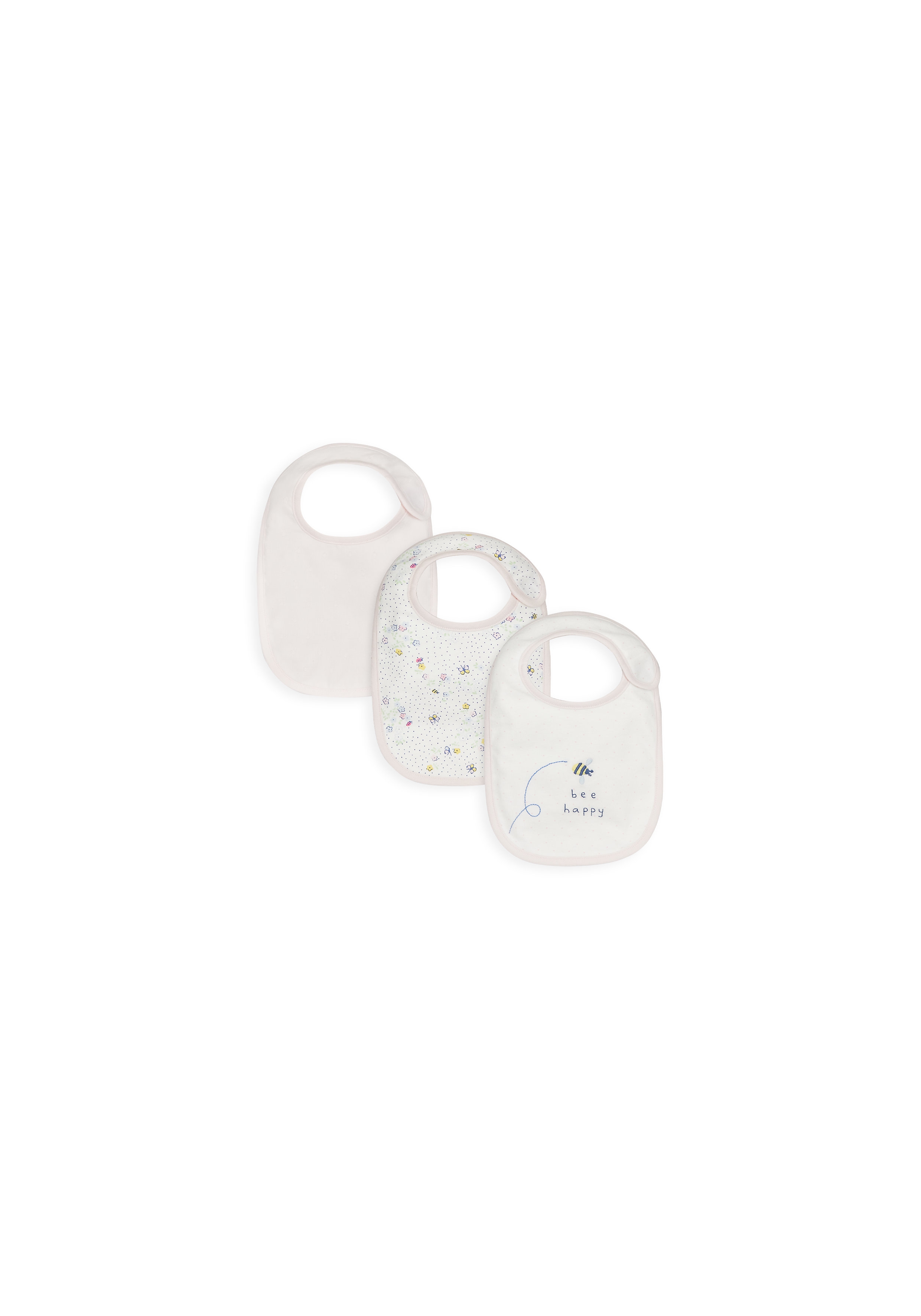 Mothercare | MOTHERCARE New born SPRING FLOWER 3PK BIBS PINK