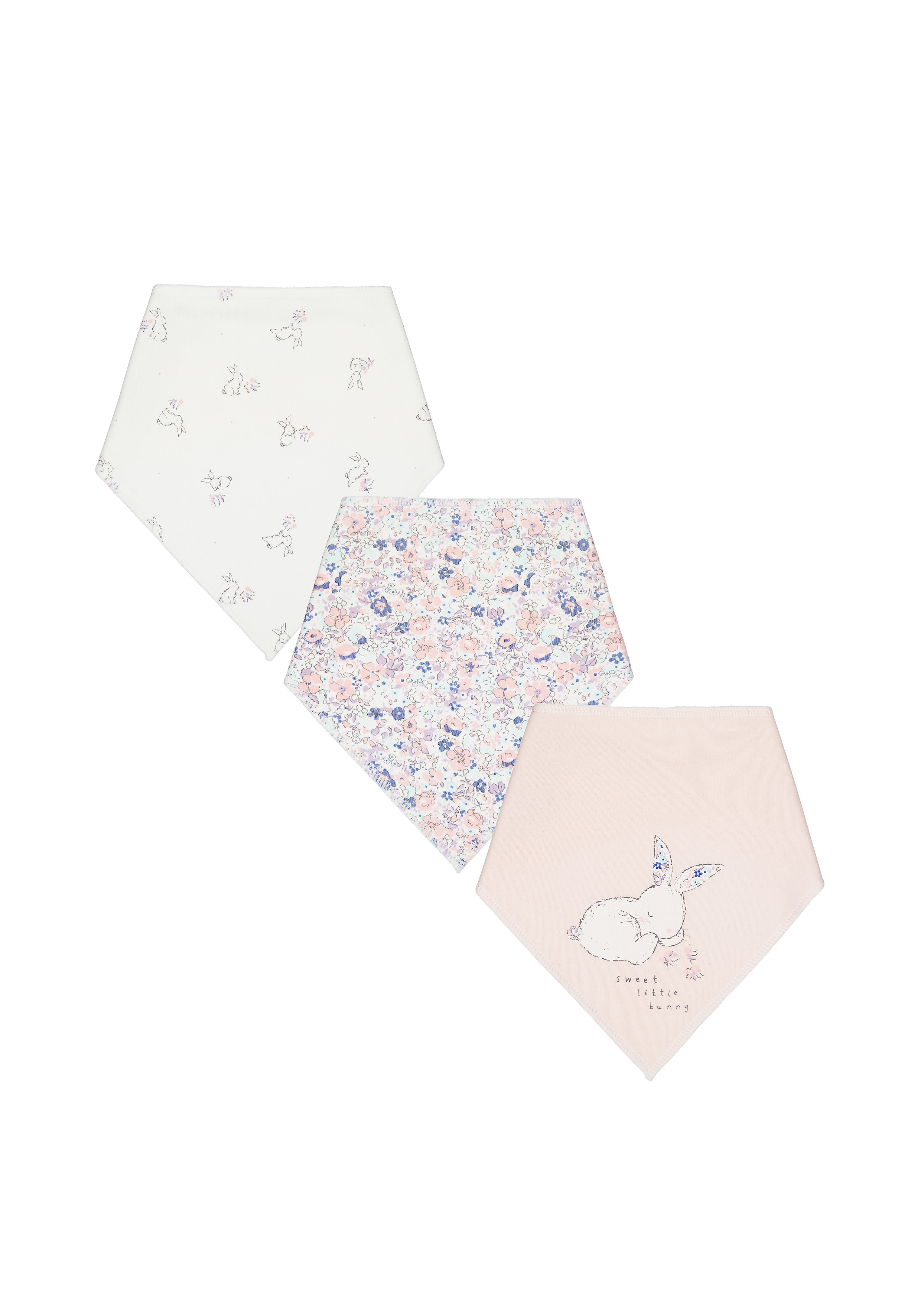 Mothercare | Mothercare Bunny Dribbler Bibs Pink Pack of 3
