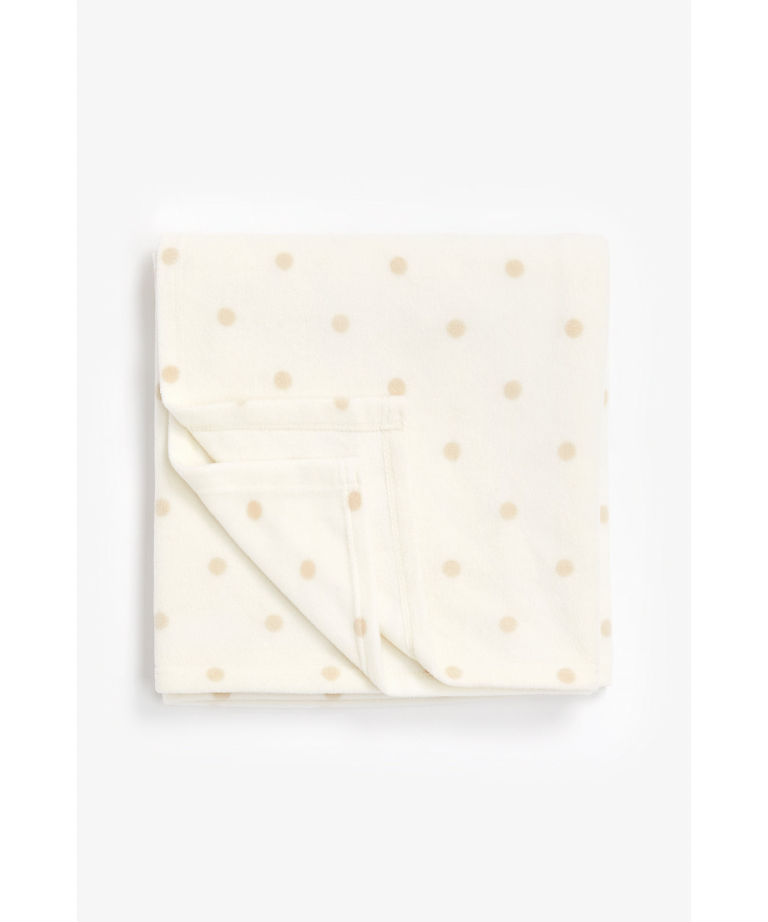 Mothercare | Mothercare Essential Cotbed Polka Dots Fleece Blanket Cream