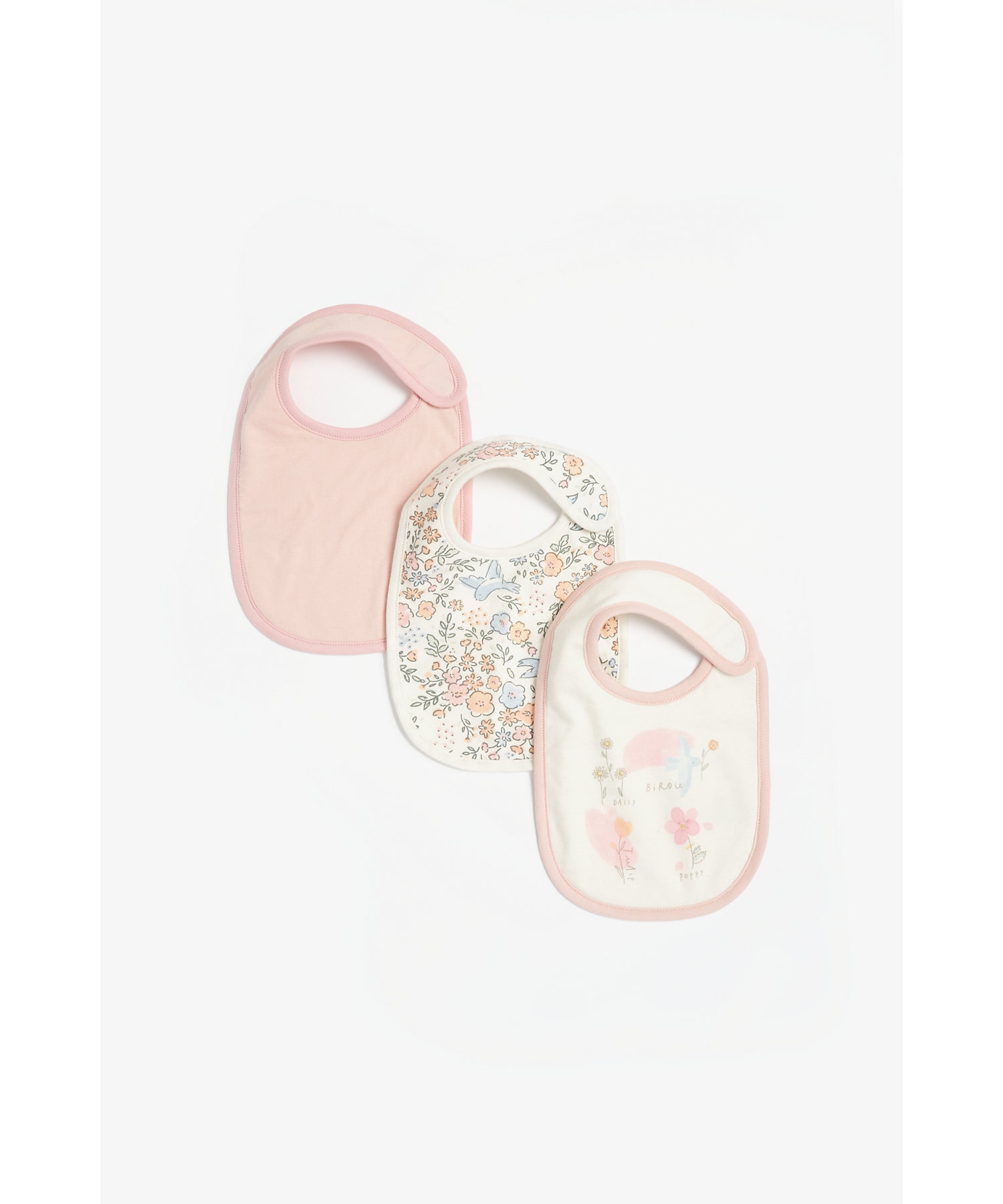 Mothercare | Mothercare Flutterby Bibs Pink Pack of 3