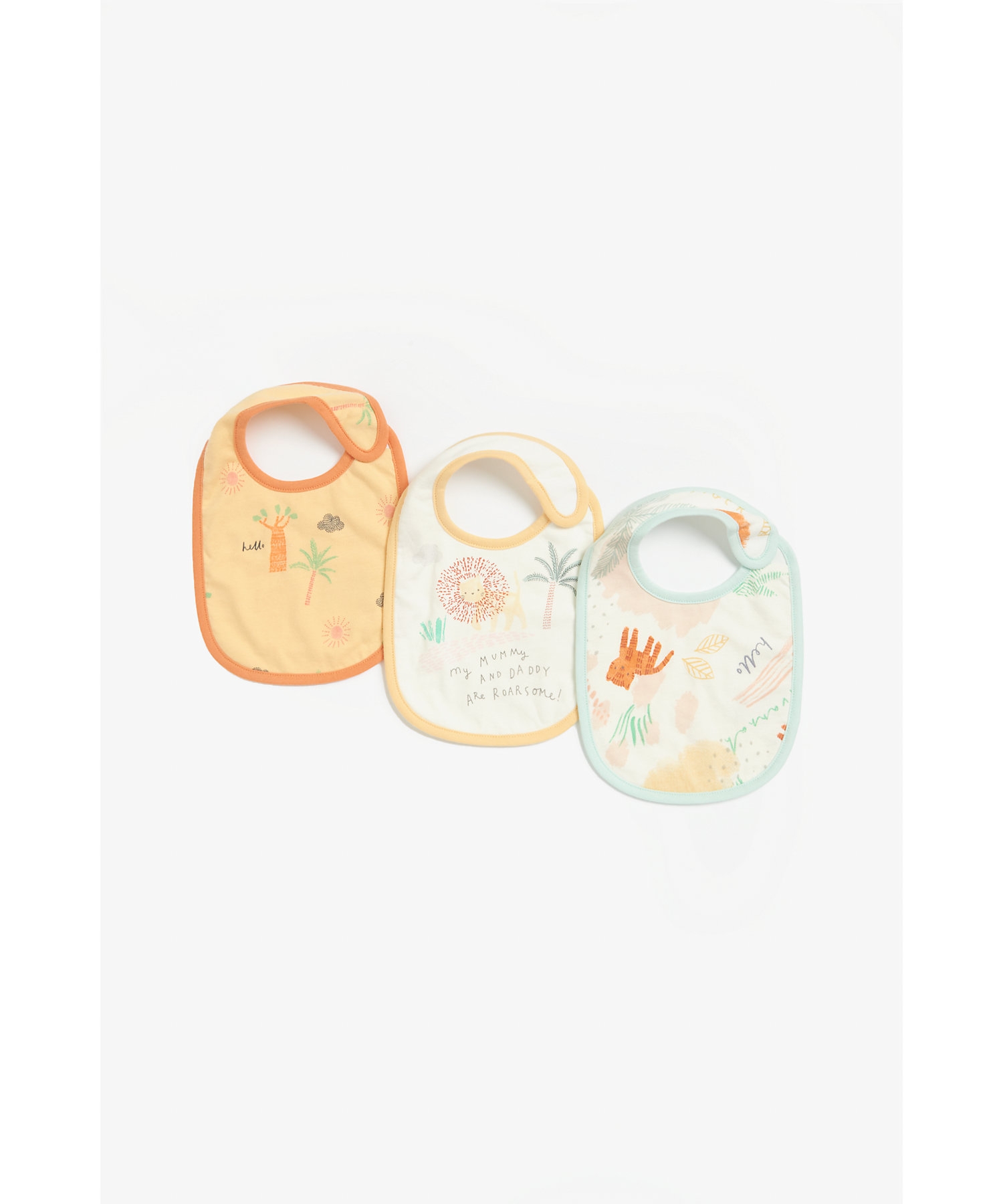 Mothercare | Mothercare Animal Kingdom Mummy Daddy Bibs Multicolor Pack of 3