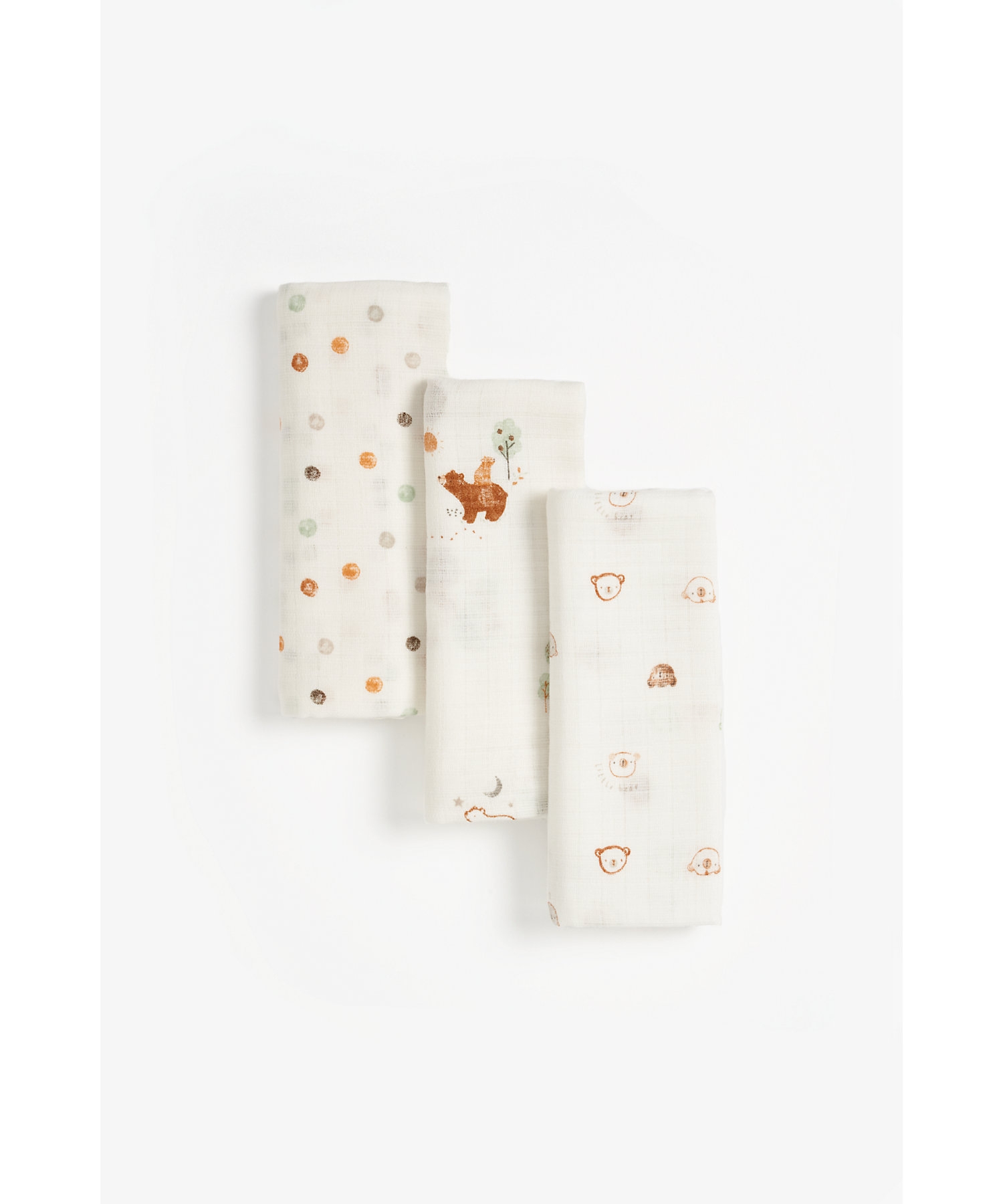 Mothercare | Mothercare Lovable Bear Muslins Multicolor Pack of 3 