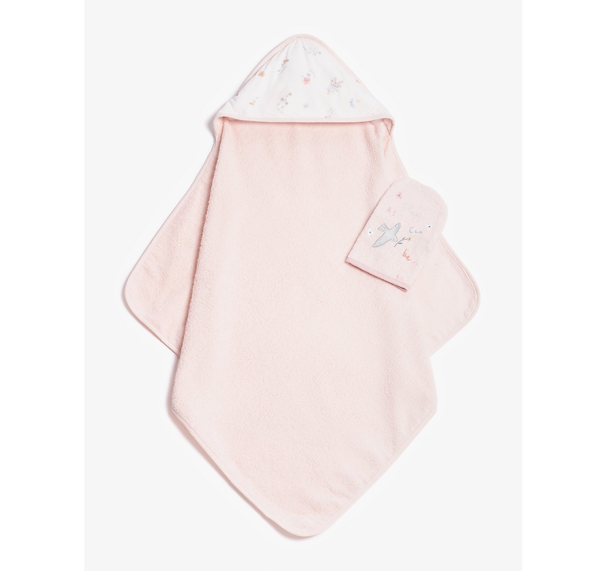 Mothercare Flutterby Cuddle N Dry Towelling Mit Set Pink