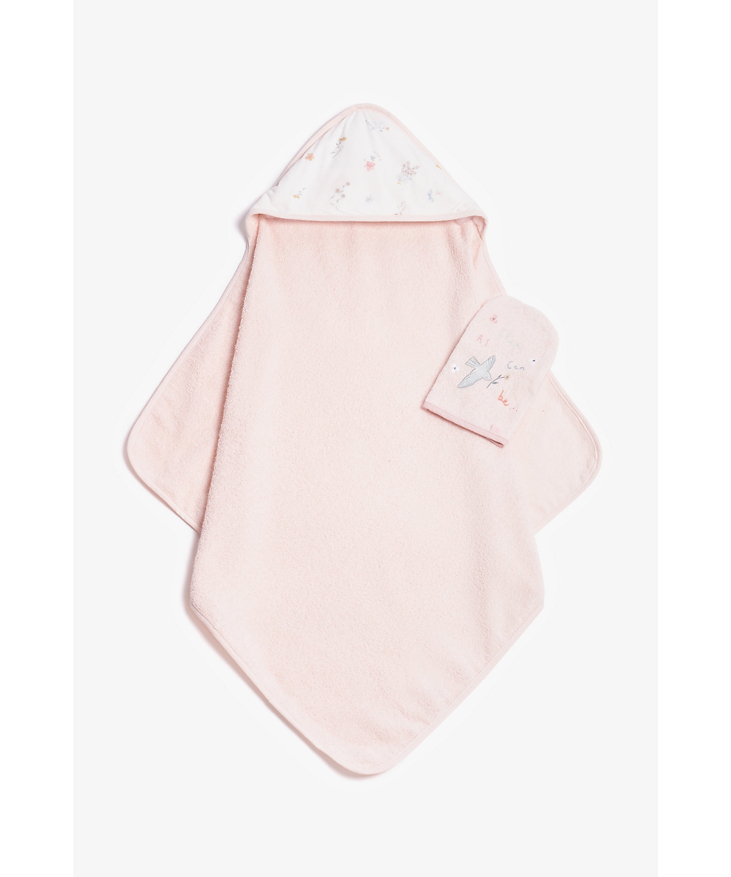 Mothercare | Mothercare Flutterby Cuddle N Dry Towelling Mit Set Pink