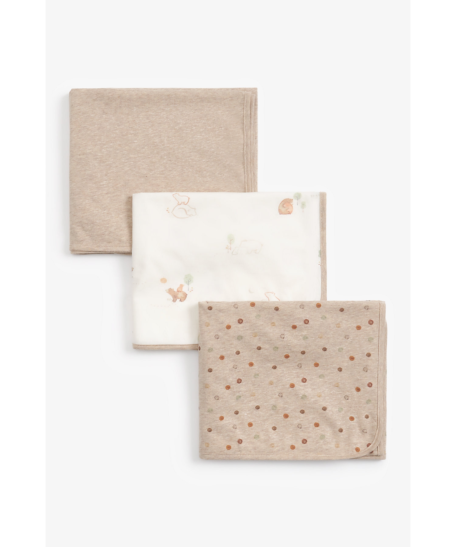 Mothercare | Mothercare Lovable Bear Jersey Blanket Beige Pack of 3 