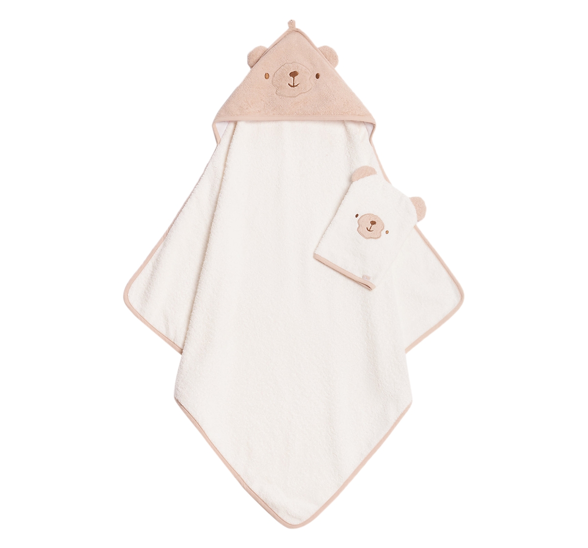 Mothercare Lovable Bear Cuddle N Dry Towelling Mit Set Beige