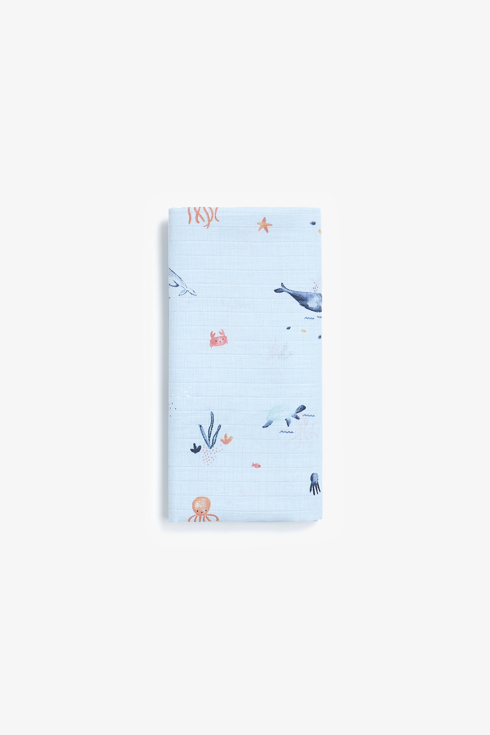 Mothercare You, Me and the Sea Luxury Muslin Blanket Blue