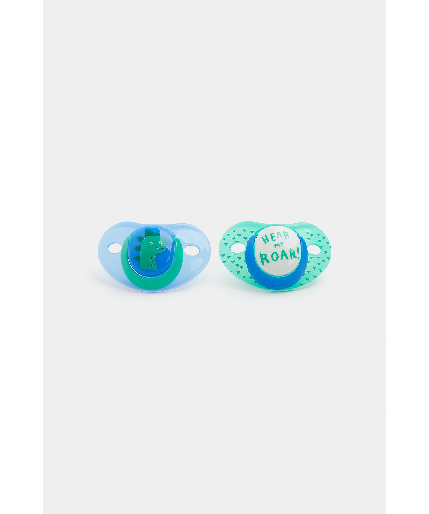 Mothercare Dino Soothers Blue Pack of 2