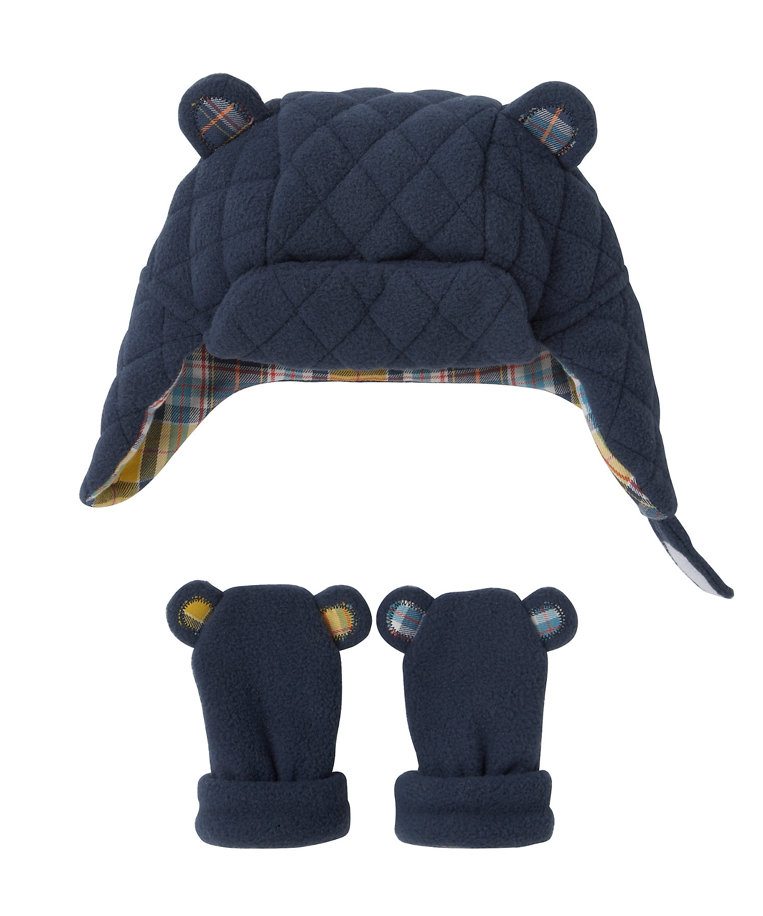 Mothercare | Boys Hat & Mitts Set Quilted - Blue