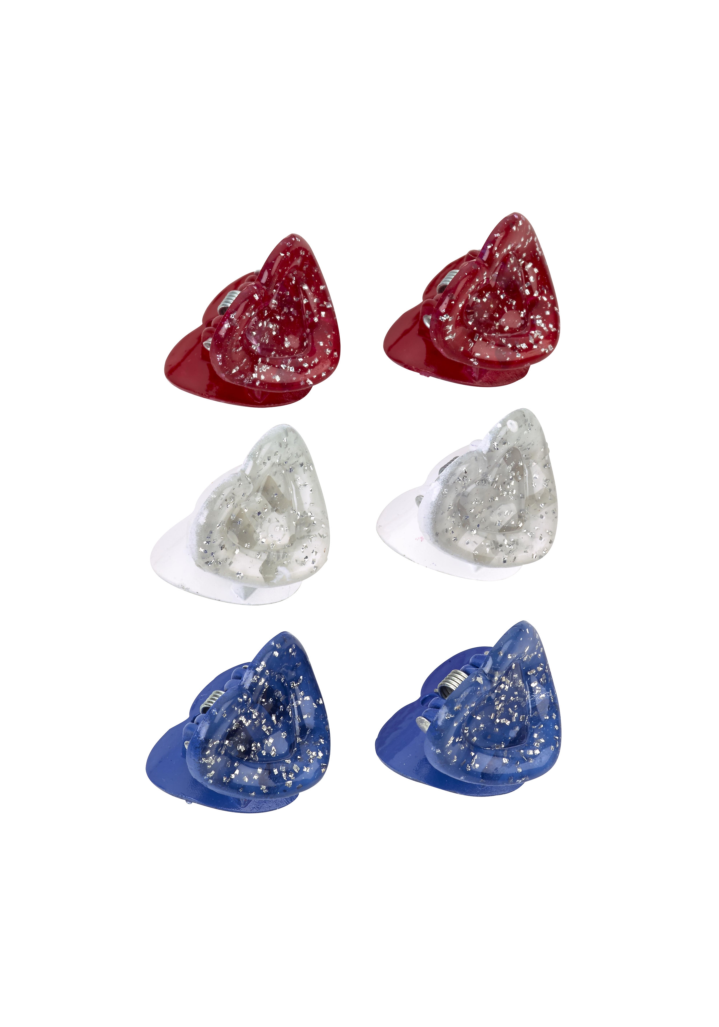 Mothercare | Girls Glitter Hair Clips - Pack Of 3 - Multicolor