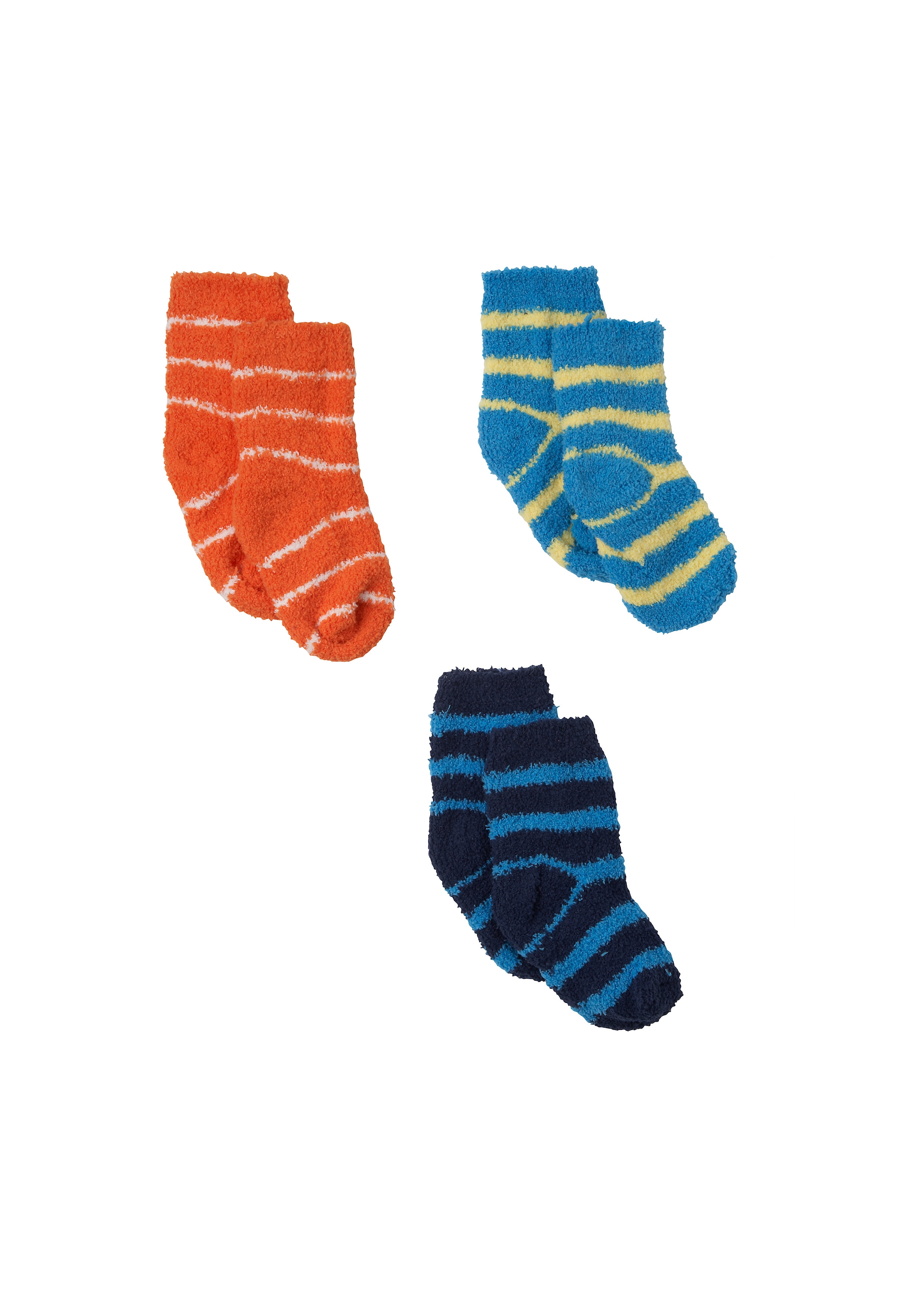 Mothercare | Boys Fluffy Socks Striped - Pack Of 3 - Multicolor