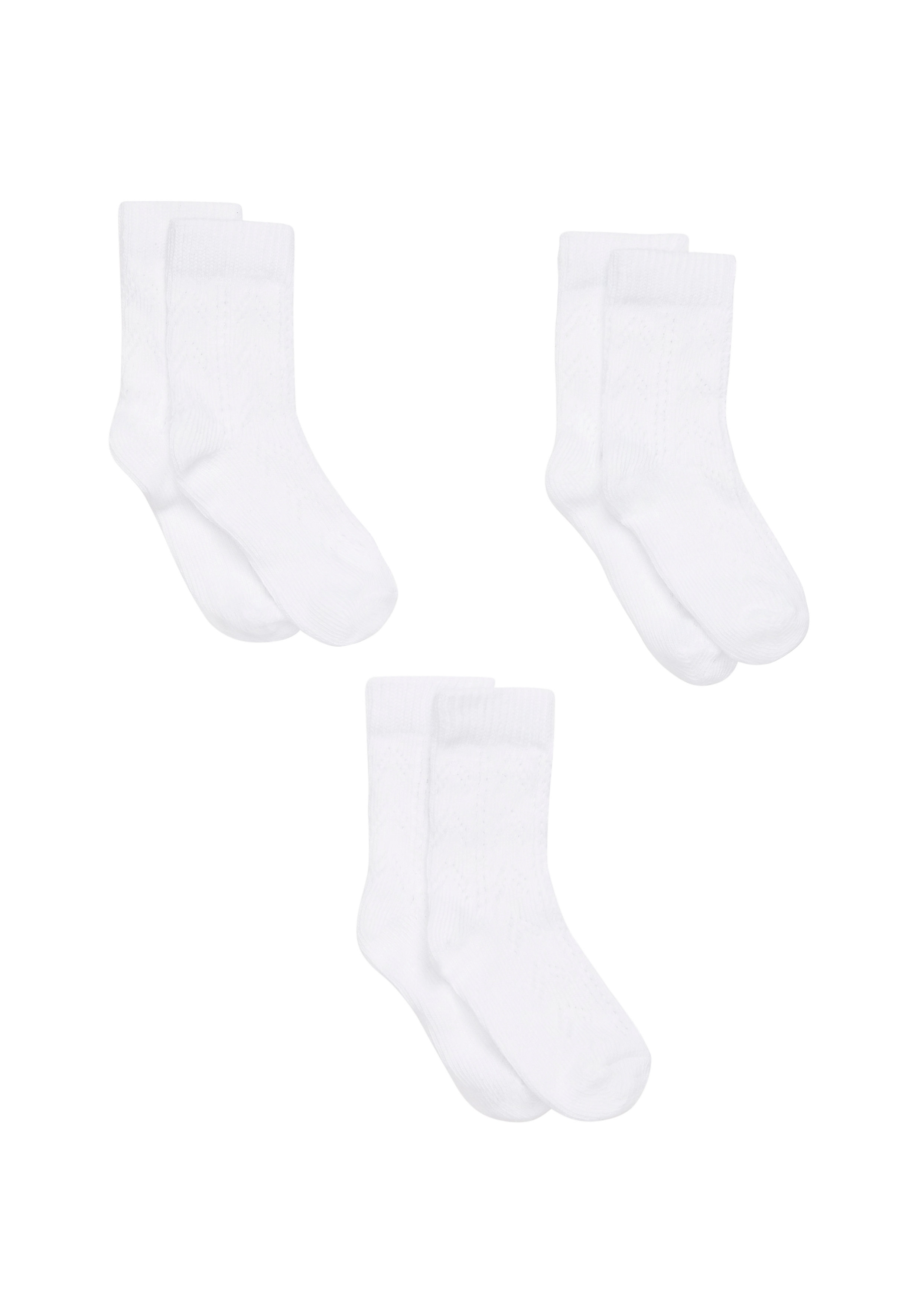Mothercare | White Girls White Ankle Socks- Pack Of 3