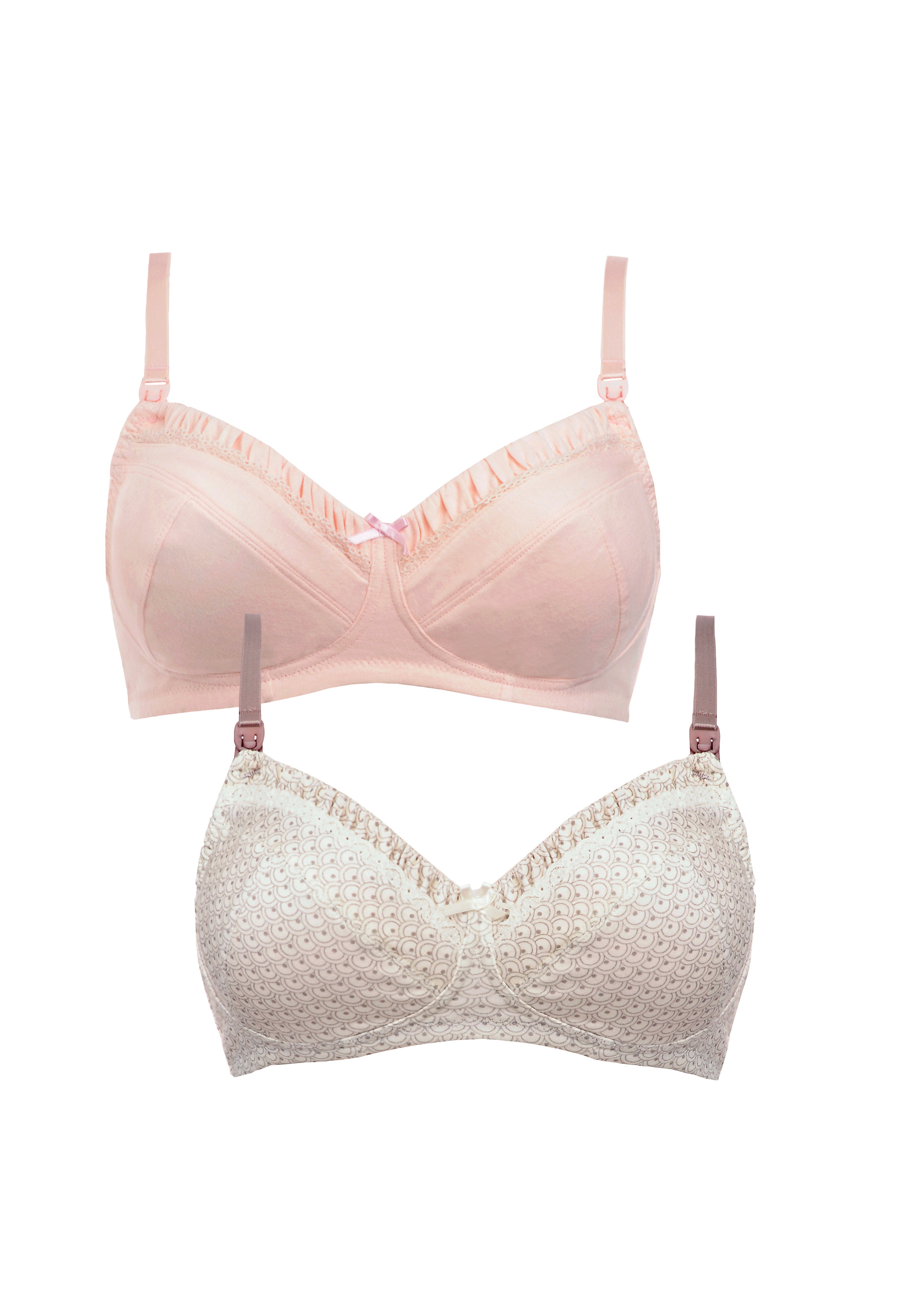 Mothercare | Women Maternity Nursing Bra Lace Detail - Pack Of 2 - Coral
