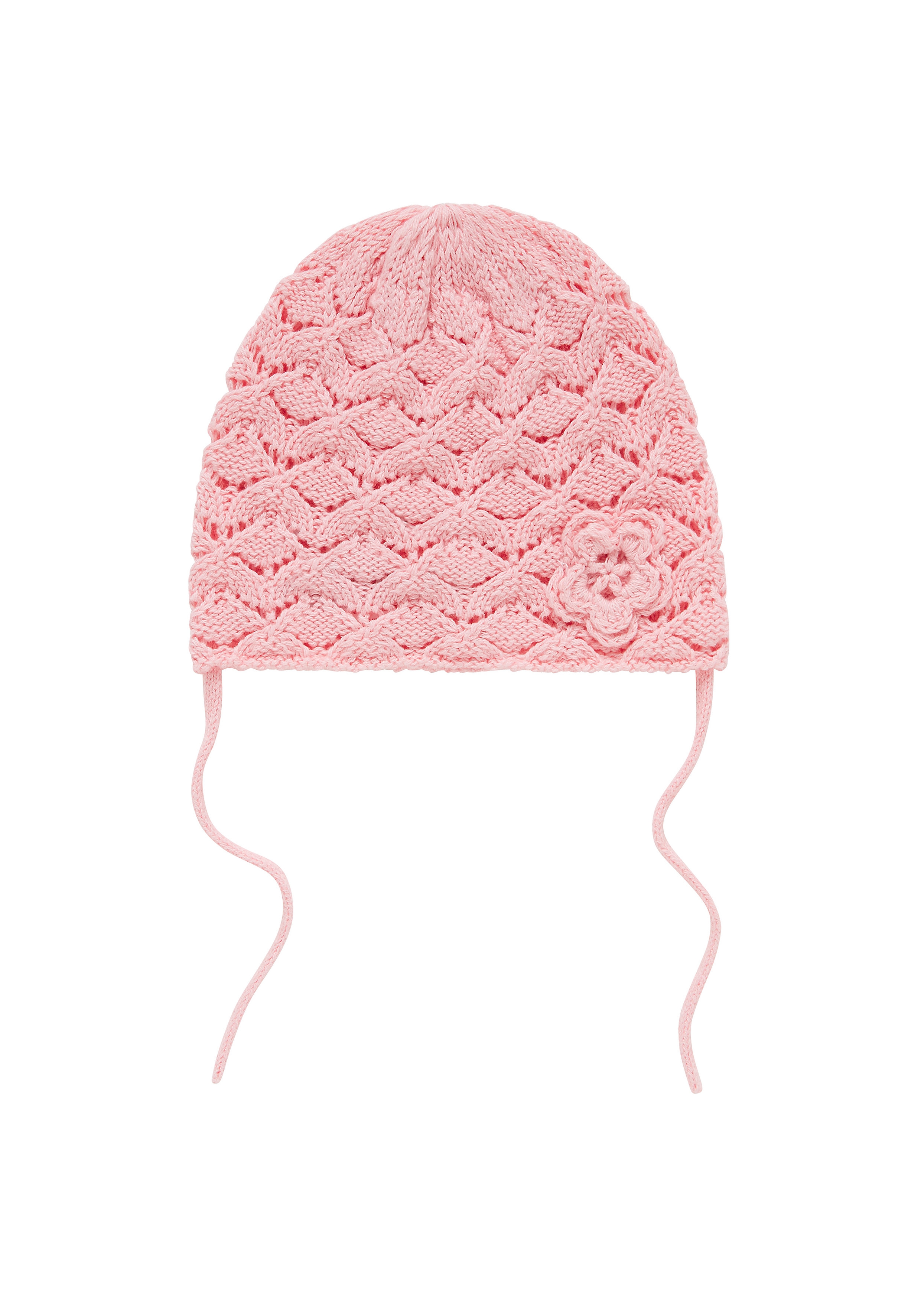 Mothercare | Girls Knitted Hat Flower Detail - Pink