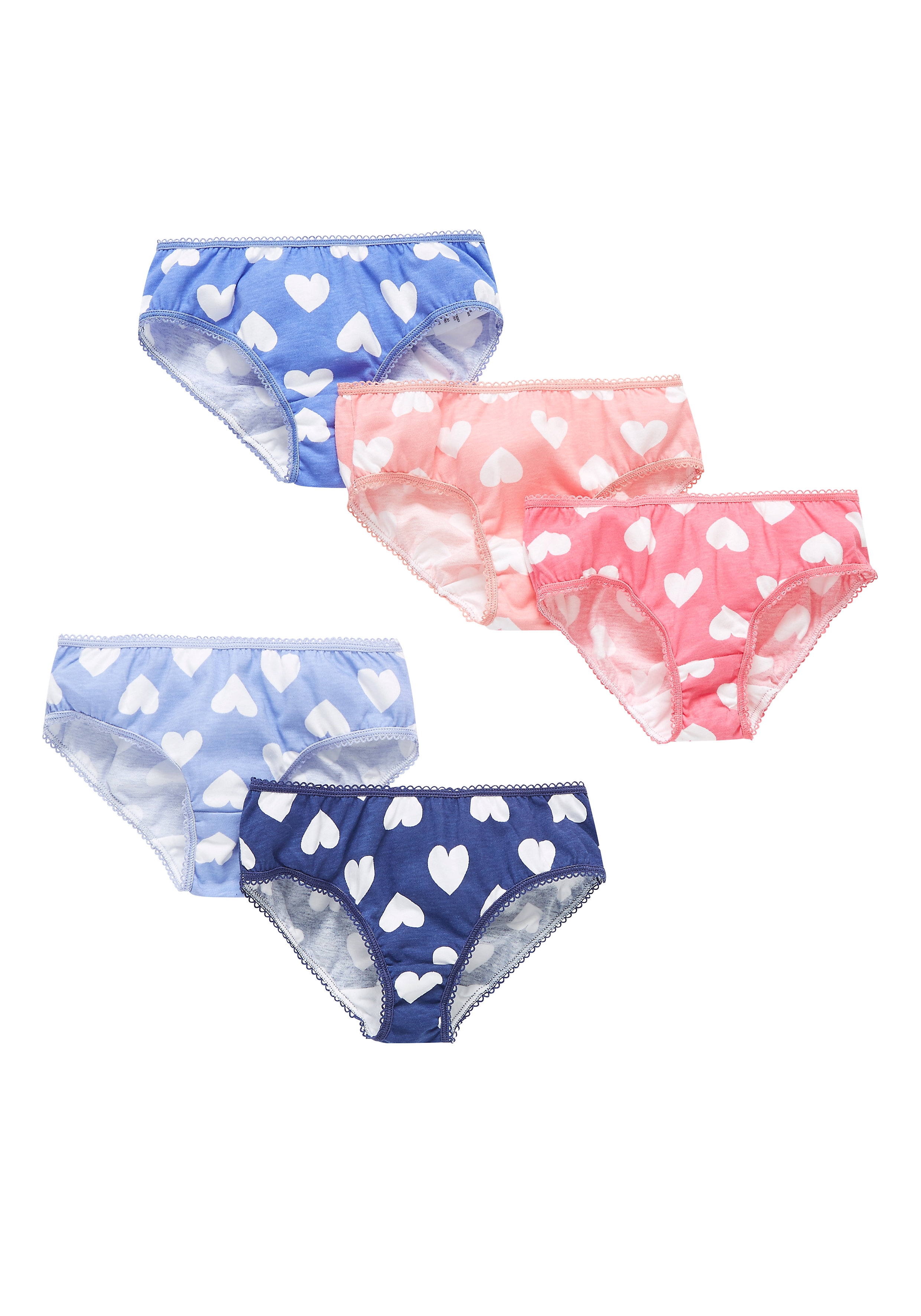 Mothercare | Girls Heart Briefs - Pack Of 5 - Multicolor