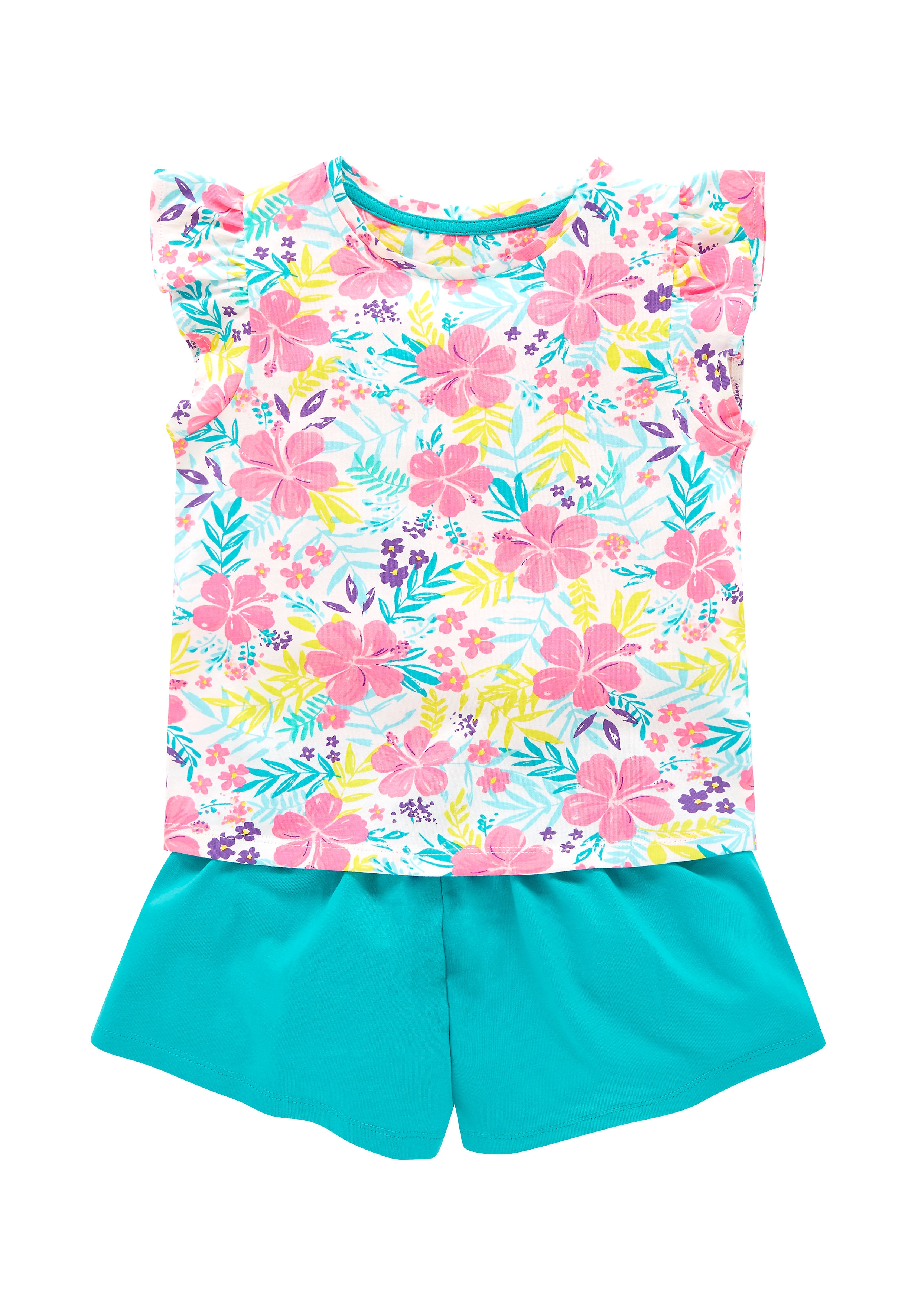 Mothercare | Girls Floral T-Shirt And Shorts Set - White