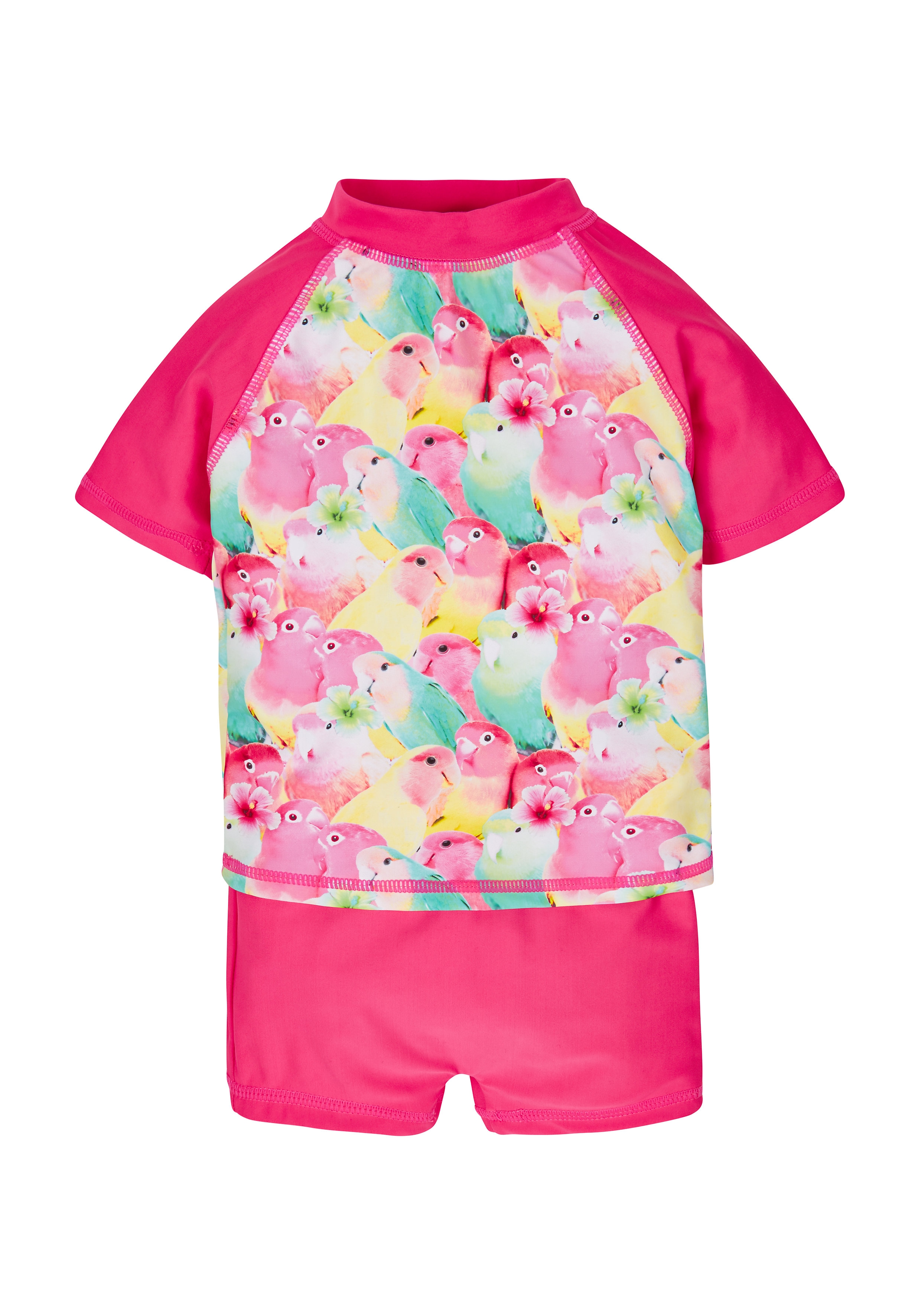 Mothercare | Pink Girls Bird Vest And Shorts Sunsafe Set 