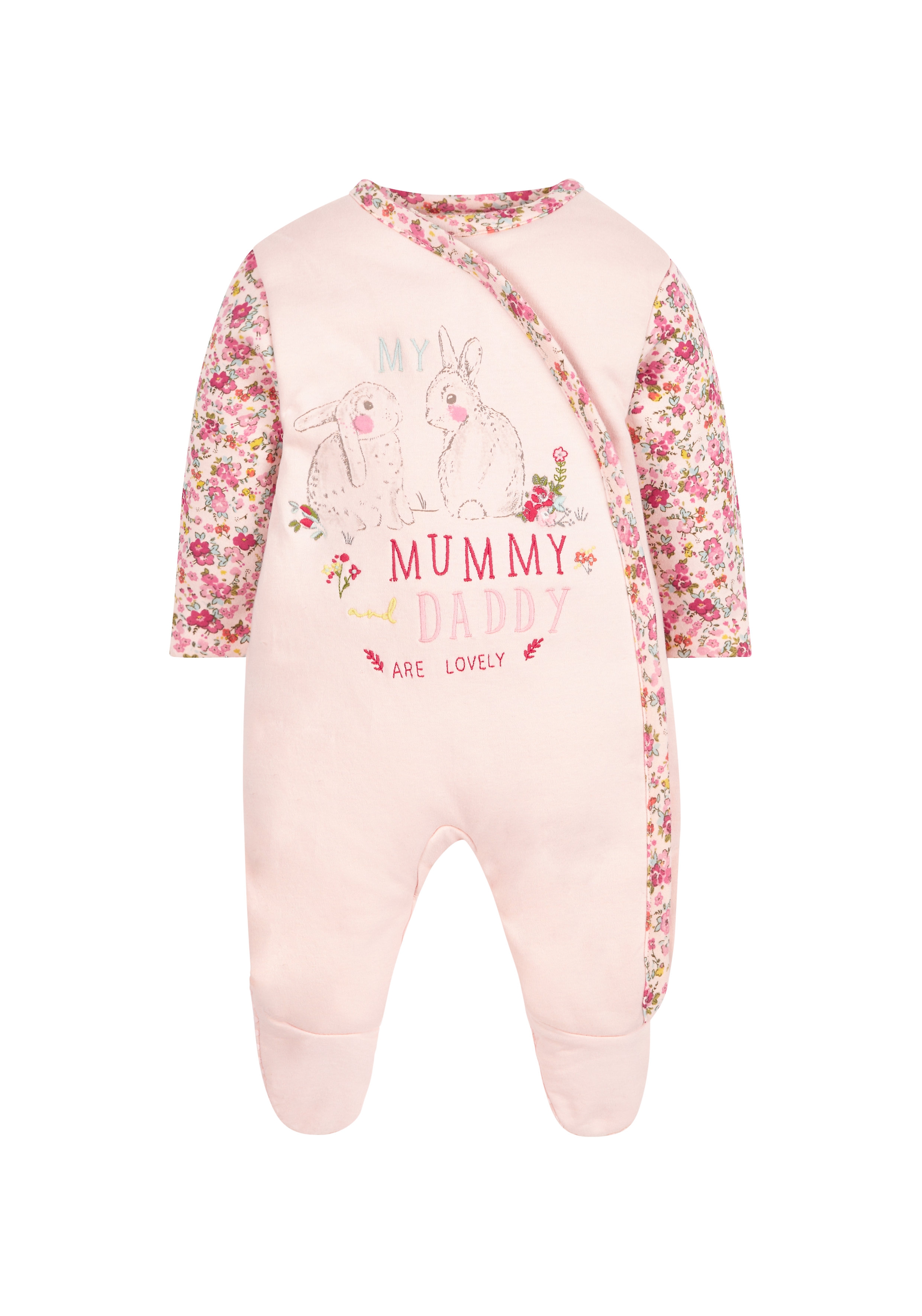 Mothercare | Girls Full Sleeves Sleepsuits Wadded - Pink