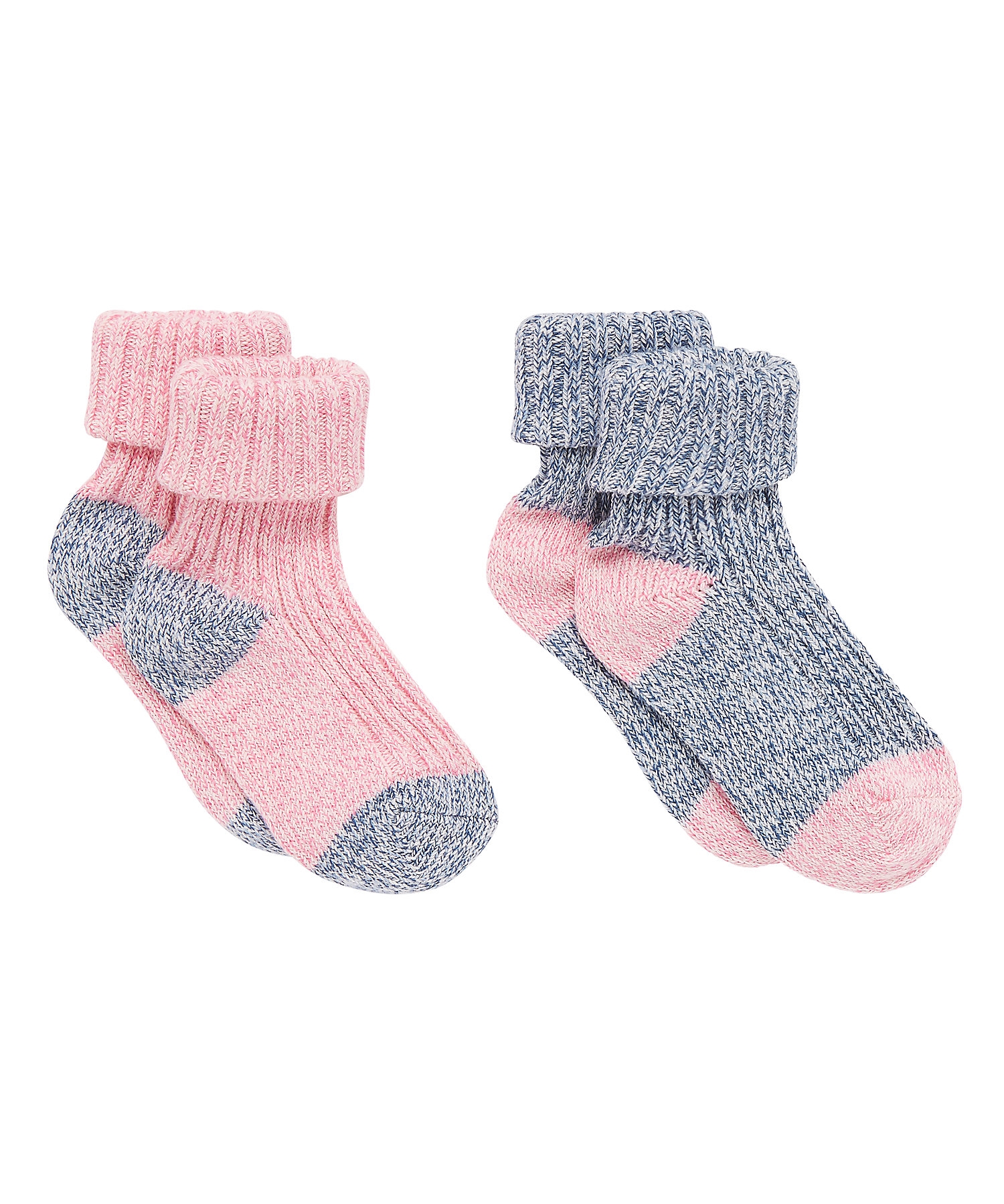 Mothercare | Girls  Socks Turndown Design - Pack Of 2 - Multicolor