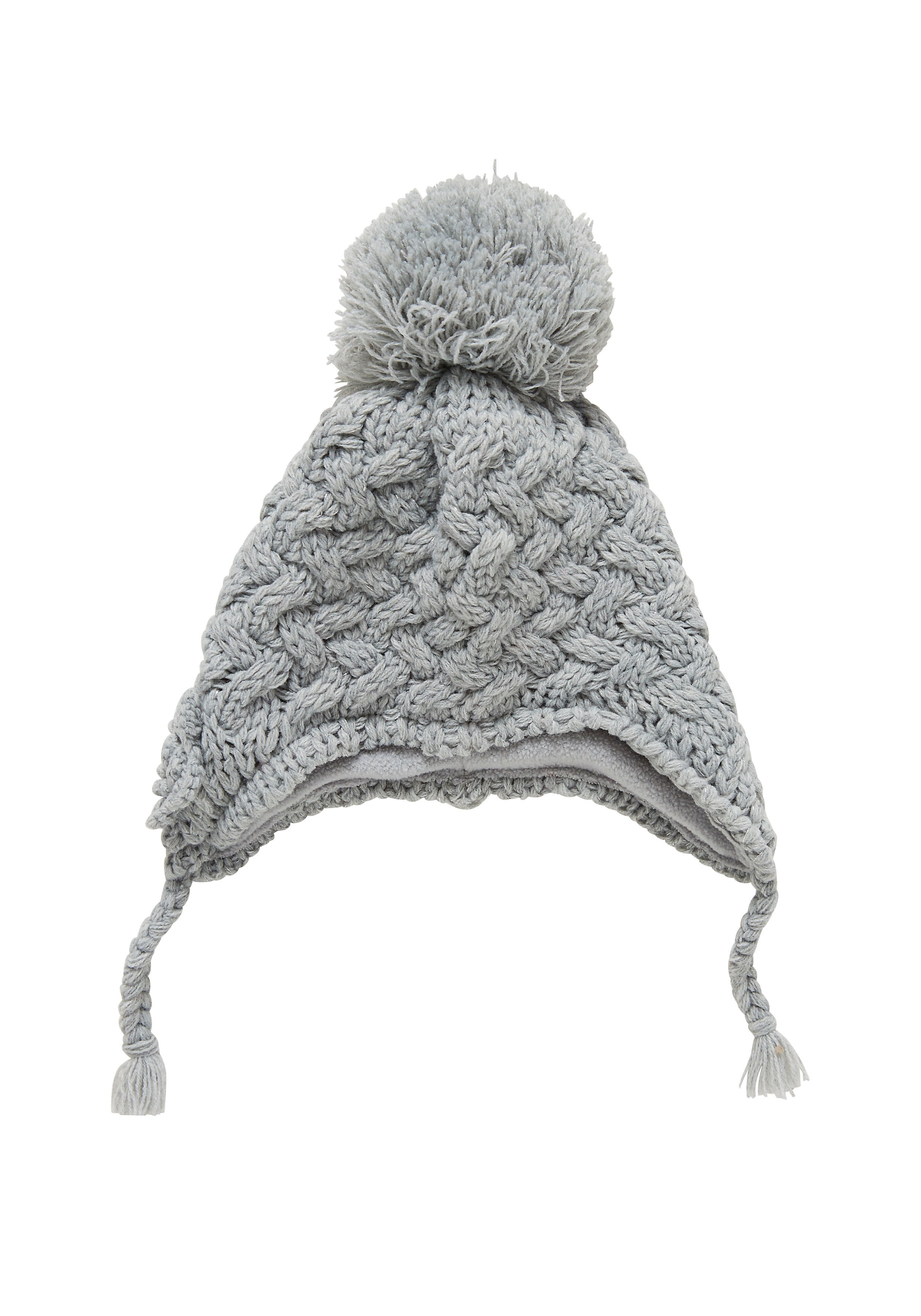 Mothercare | Girls  Crochet Corsage Trapper Hat - Grey
