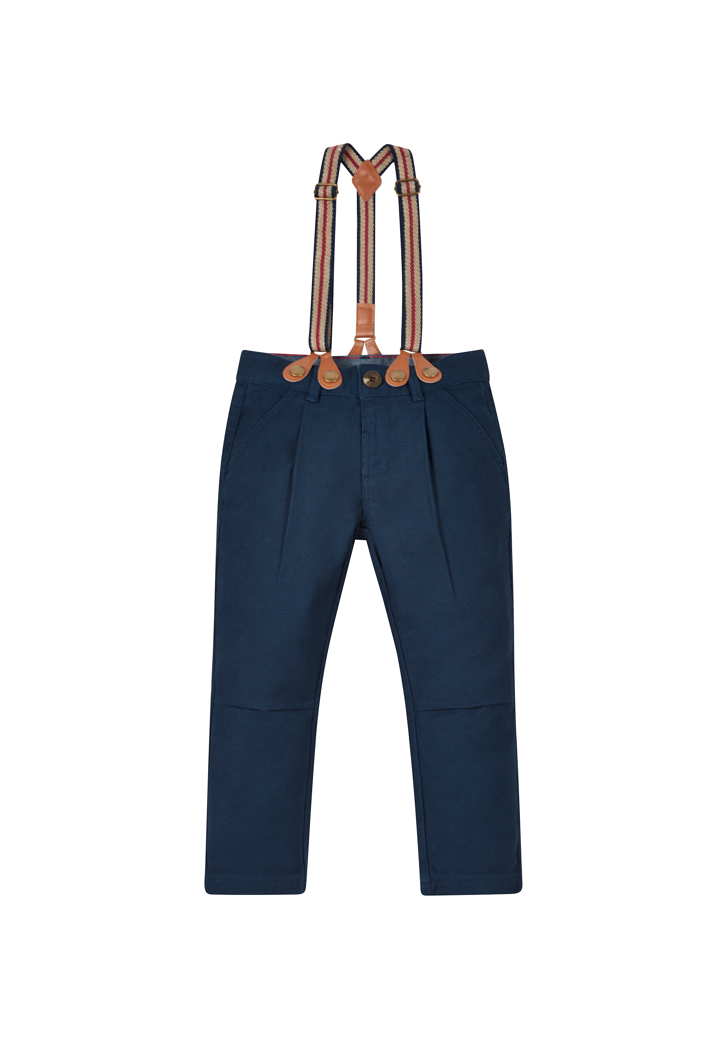 Mothercare | Boys Chino Trousers With Braces - Navy