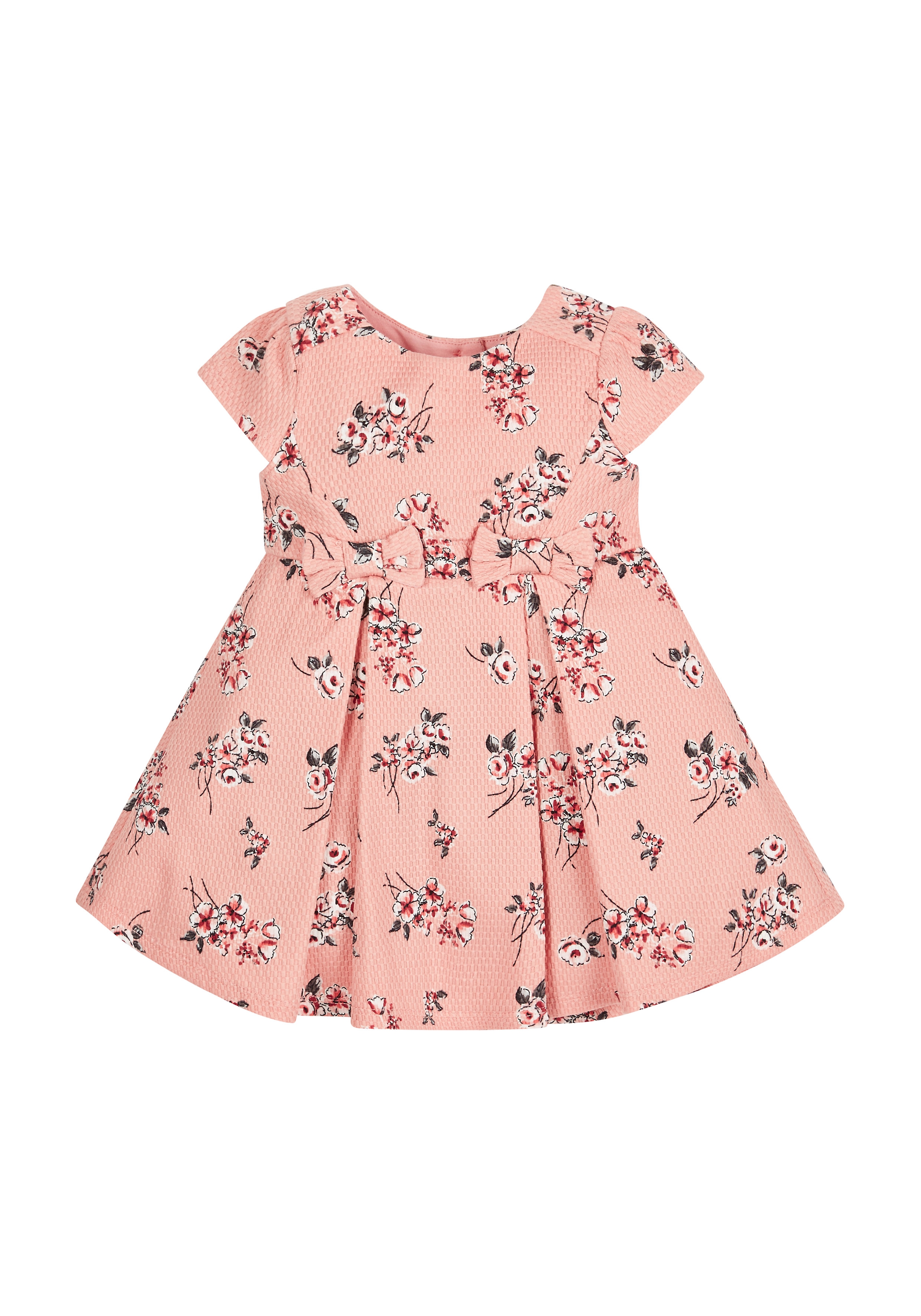 Mothercare | Girls Half Sleeves Dress Bow Detail - Pink