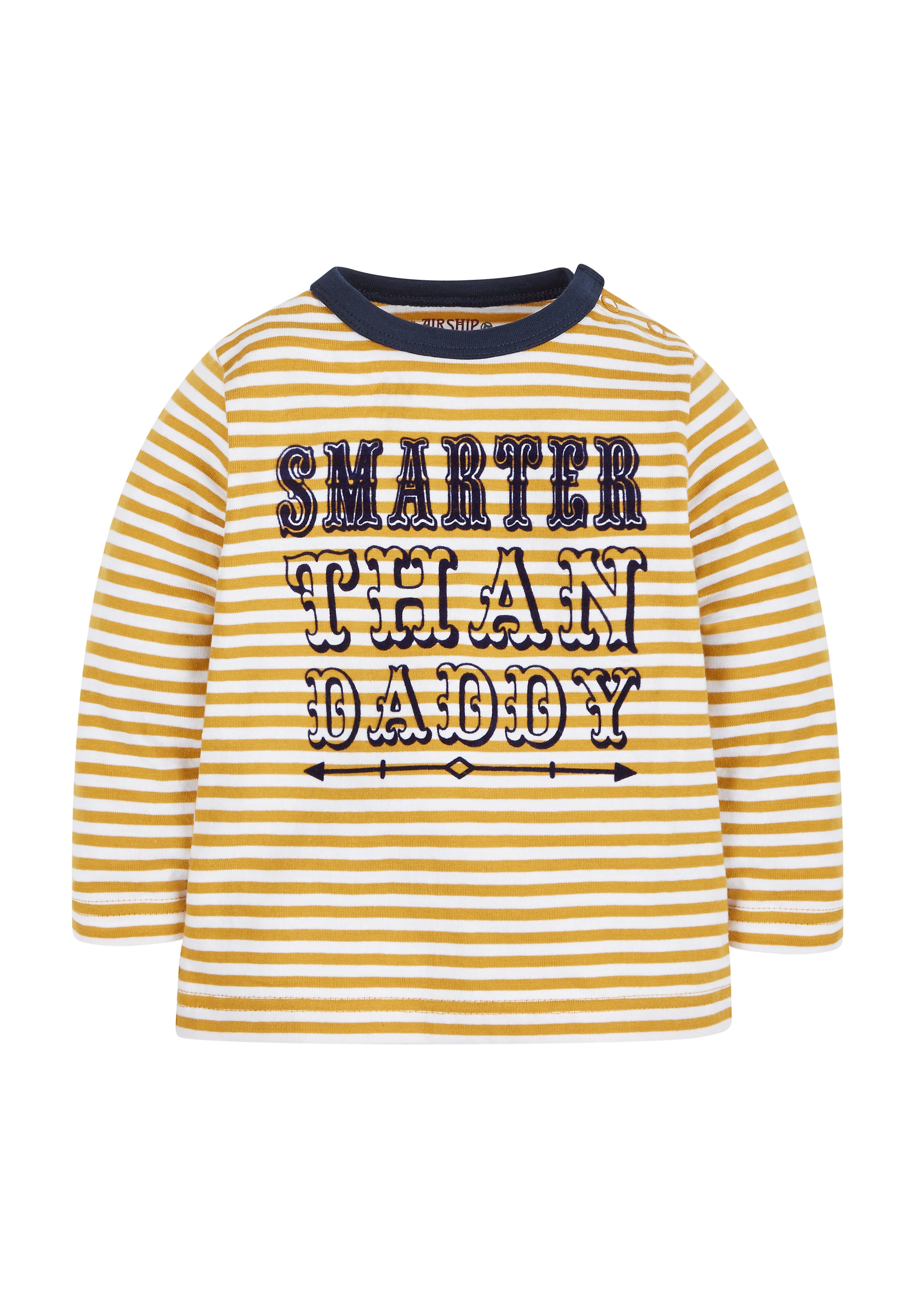 Mothercare | Boys Full Sleeves T-Shirt Striped And Text Print - Yellow