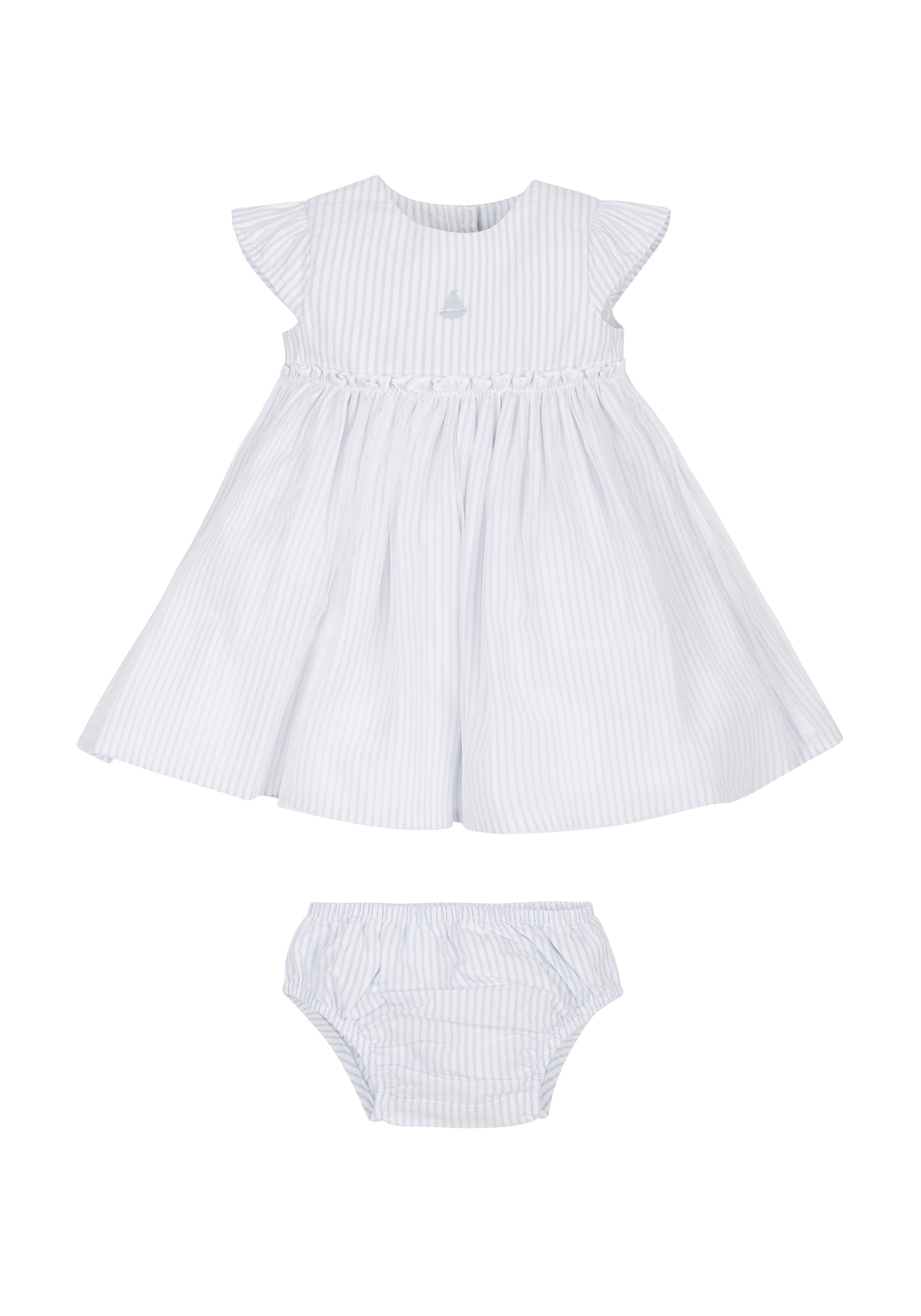 Mothercare | Girls Stripe Tutu Dress And Knickers - Blue