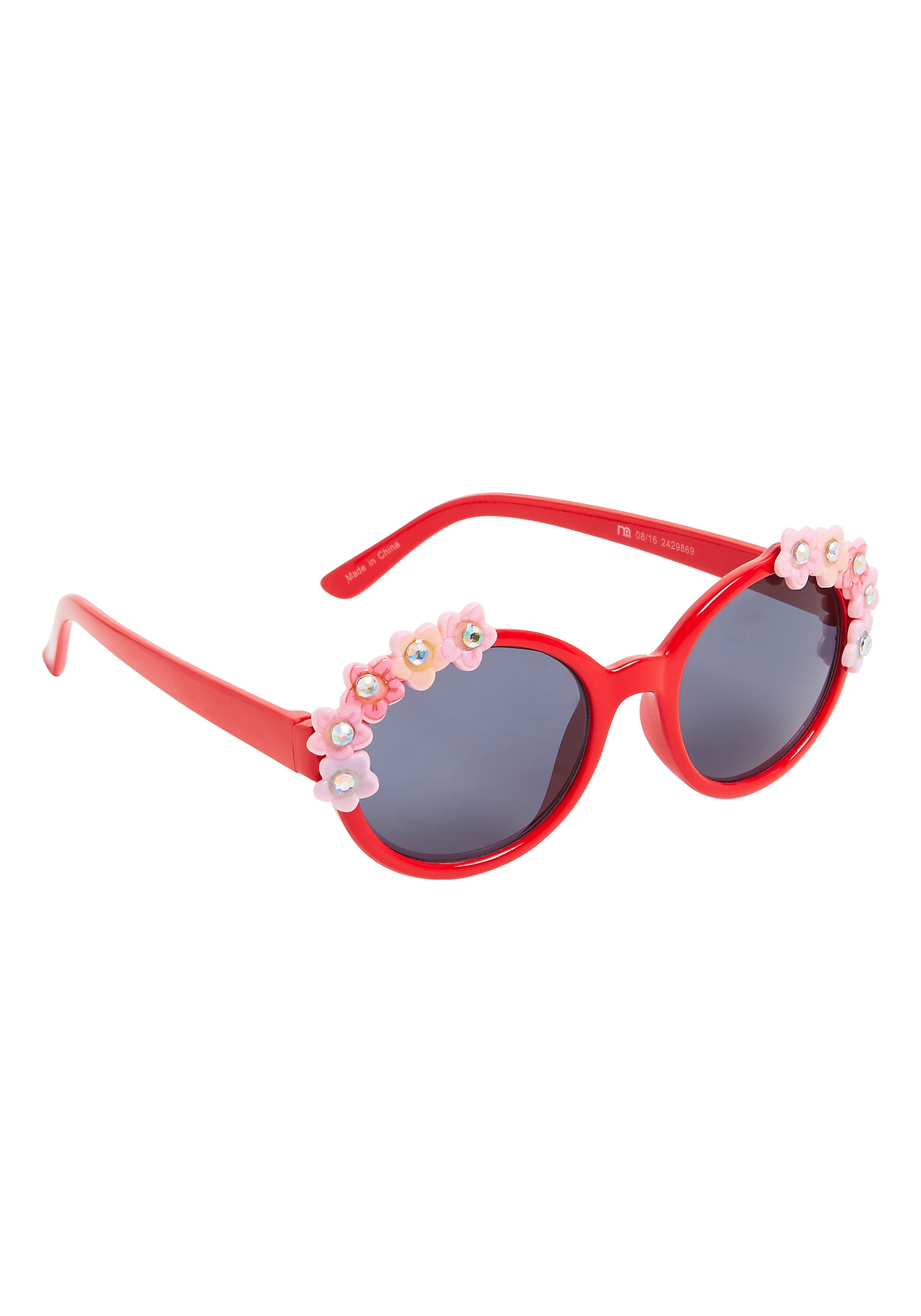 Mothercare | Girls Sunglasses Flower Detail - Red