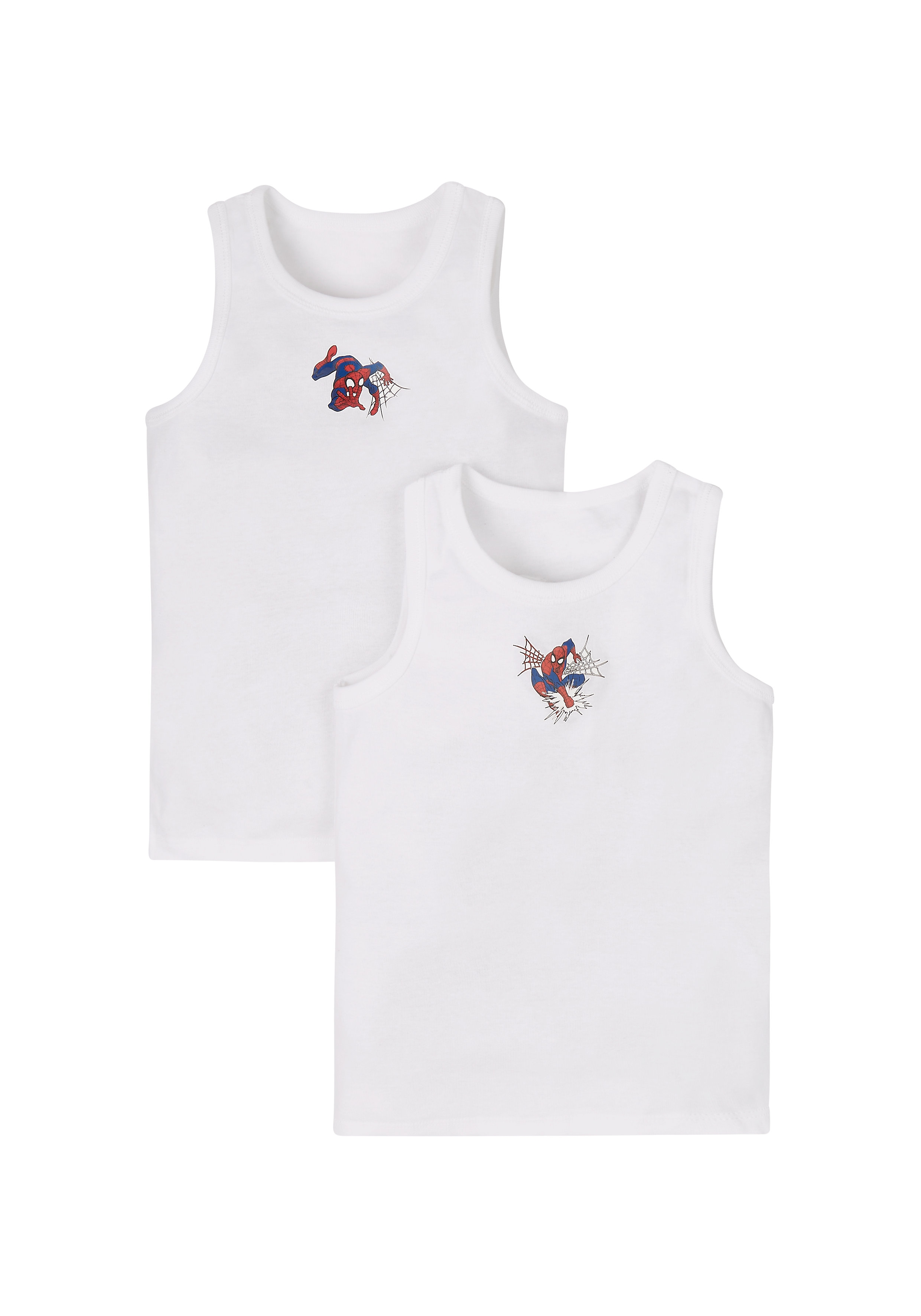 Mothercare | Boys Spiderman Vests - 2 Pack - White