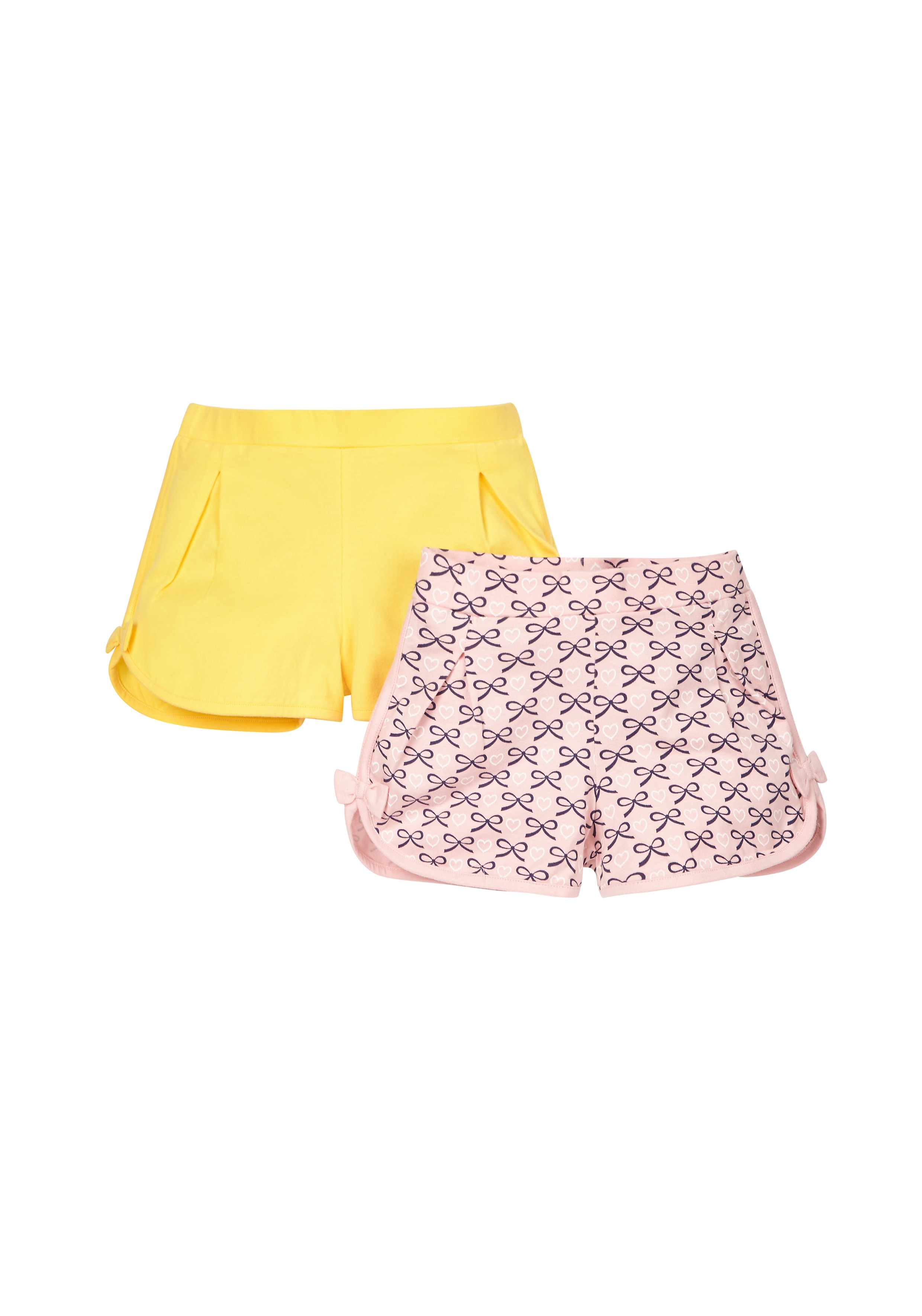 Mothercare | Girls Bow Print Shorts - Pack Of 2 - Multicolor