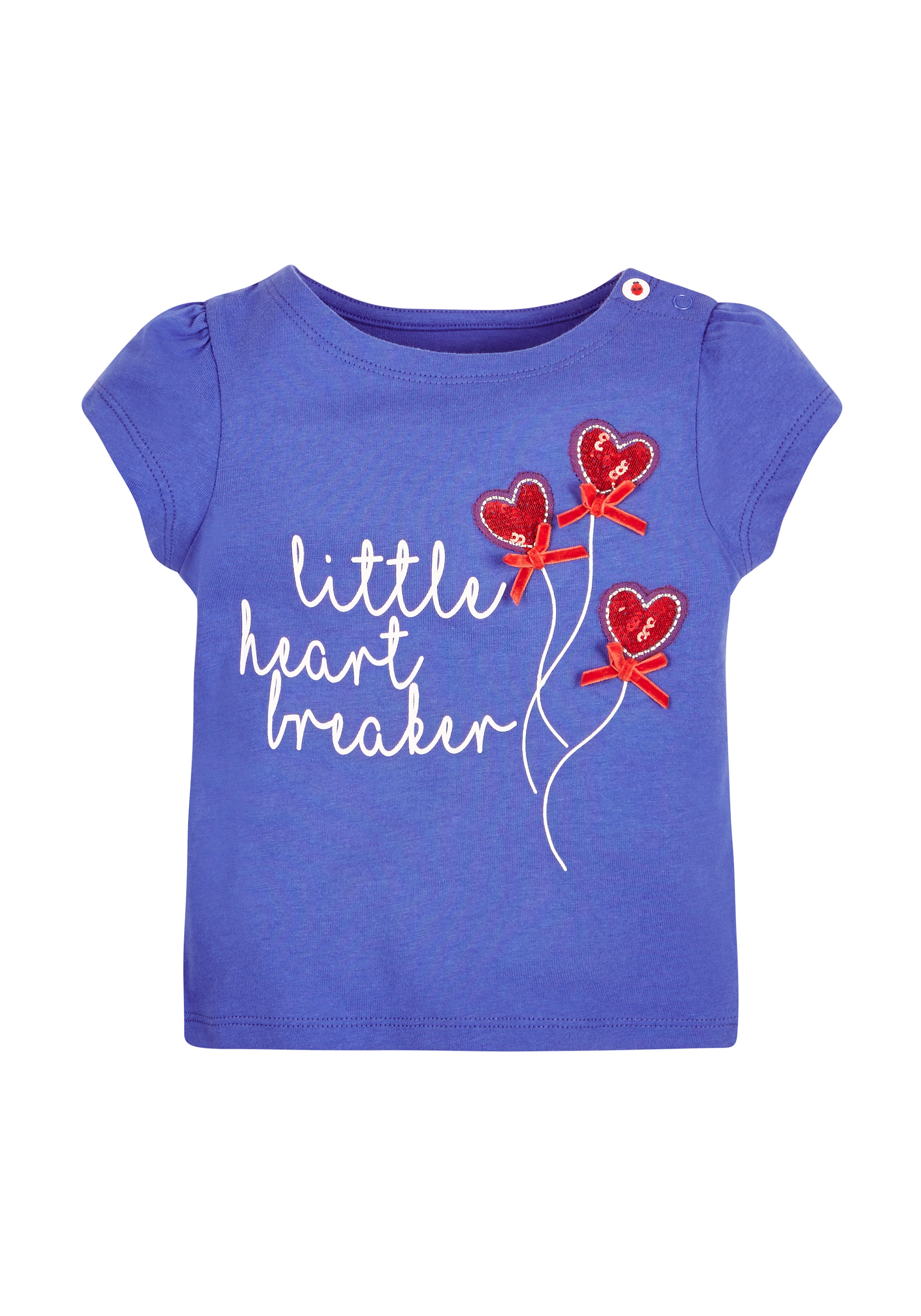 Mothercare | Girls Little Heartbreaker T-Shirt - Blue