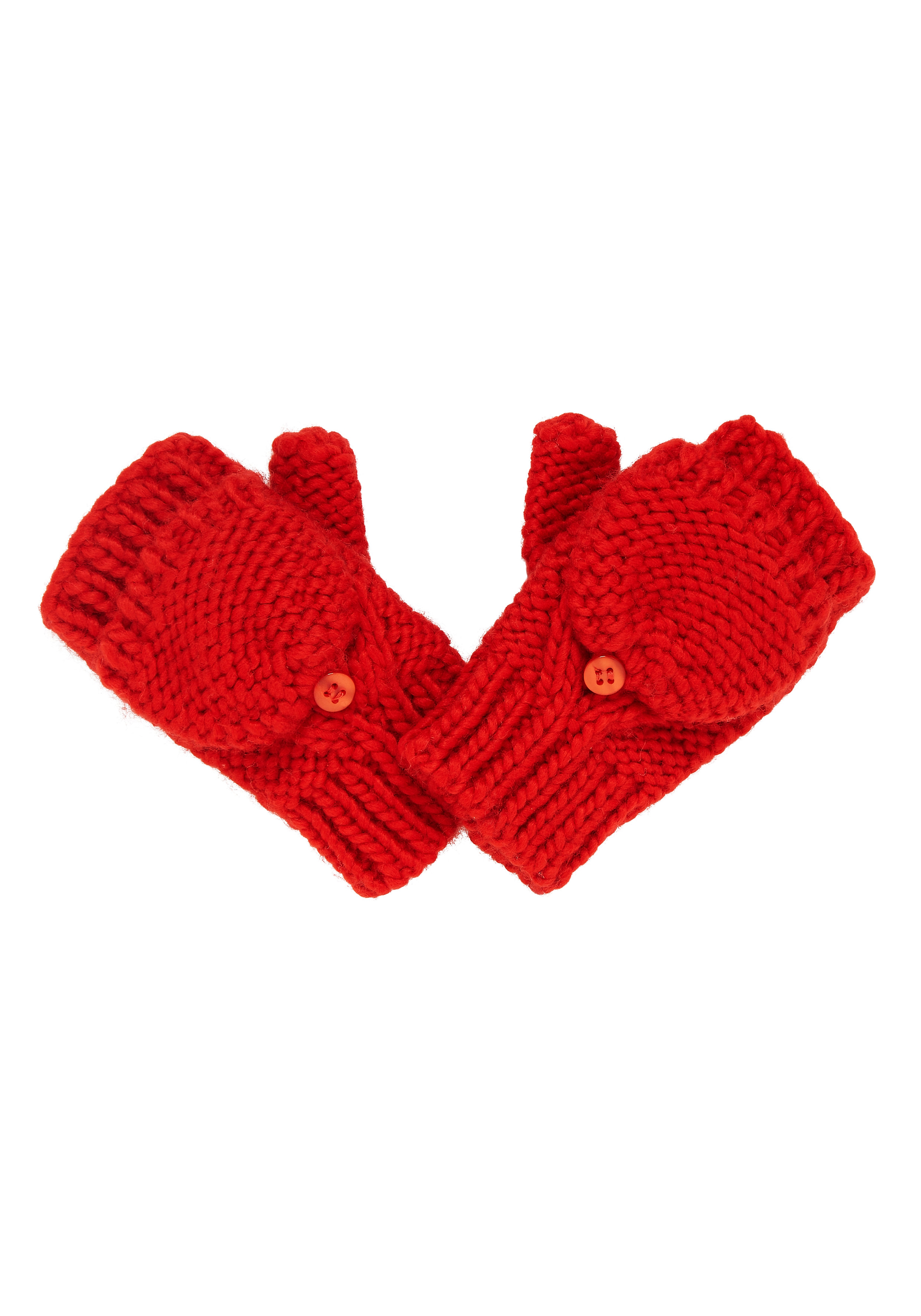 Boys Mittens Cable Knit - Red