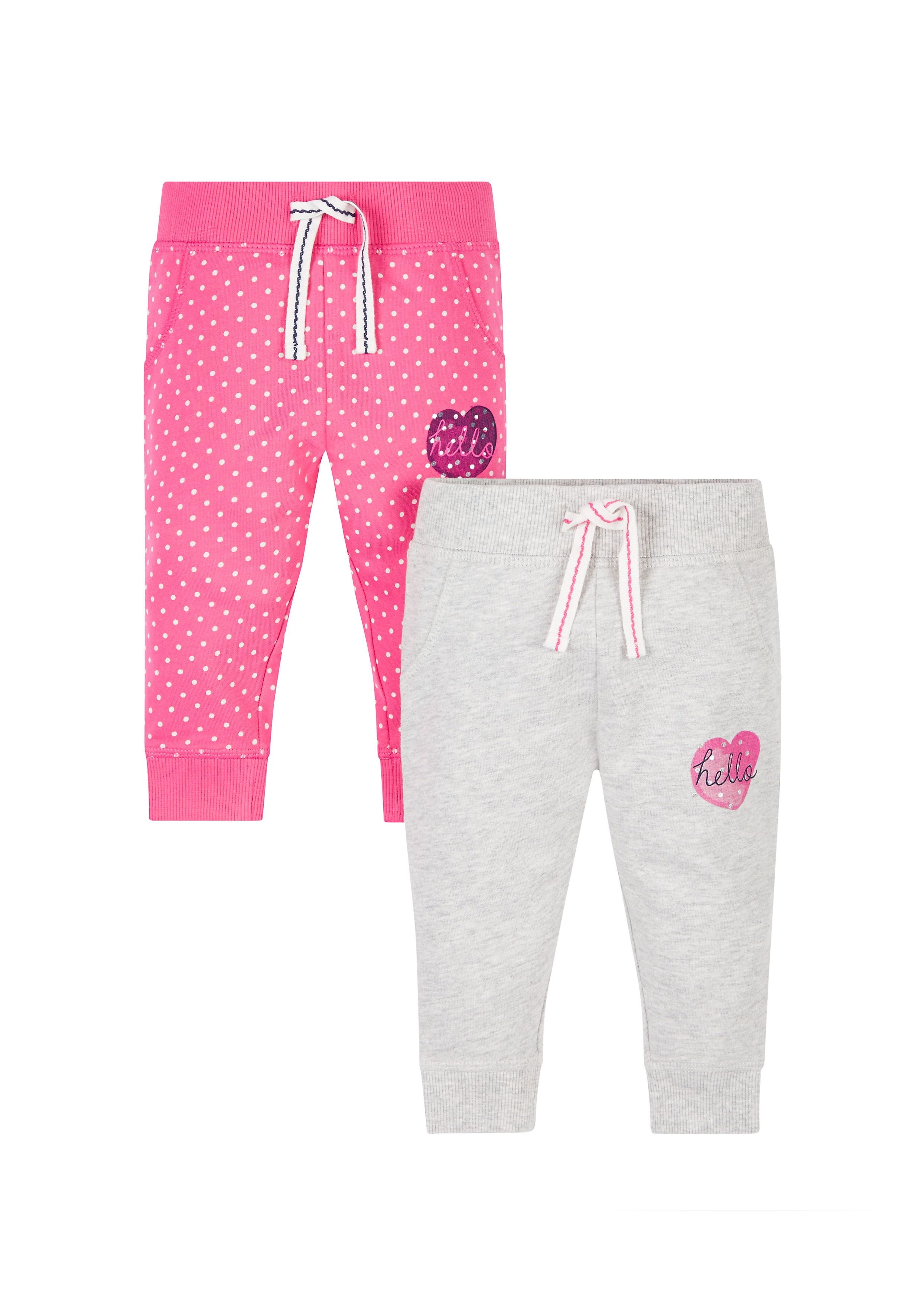 Mothercare | Grey And Pink Joggers - 2 Pack