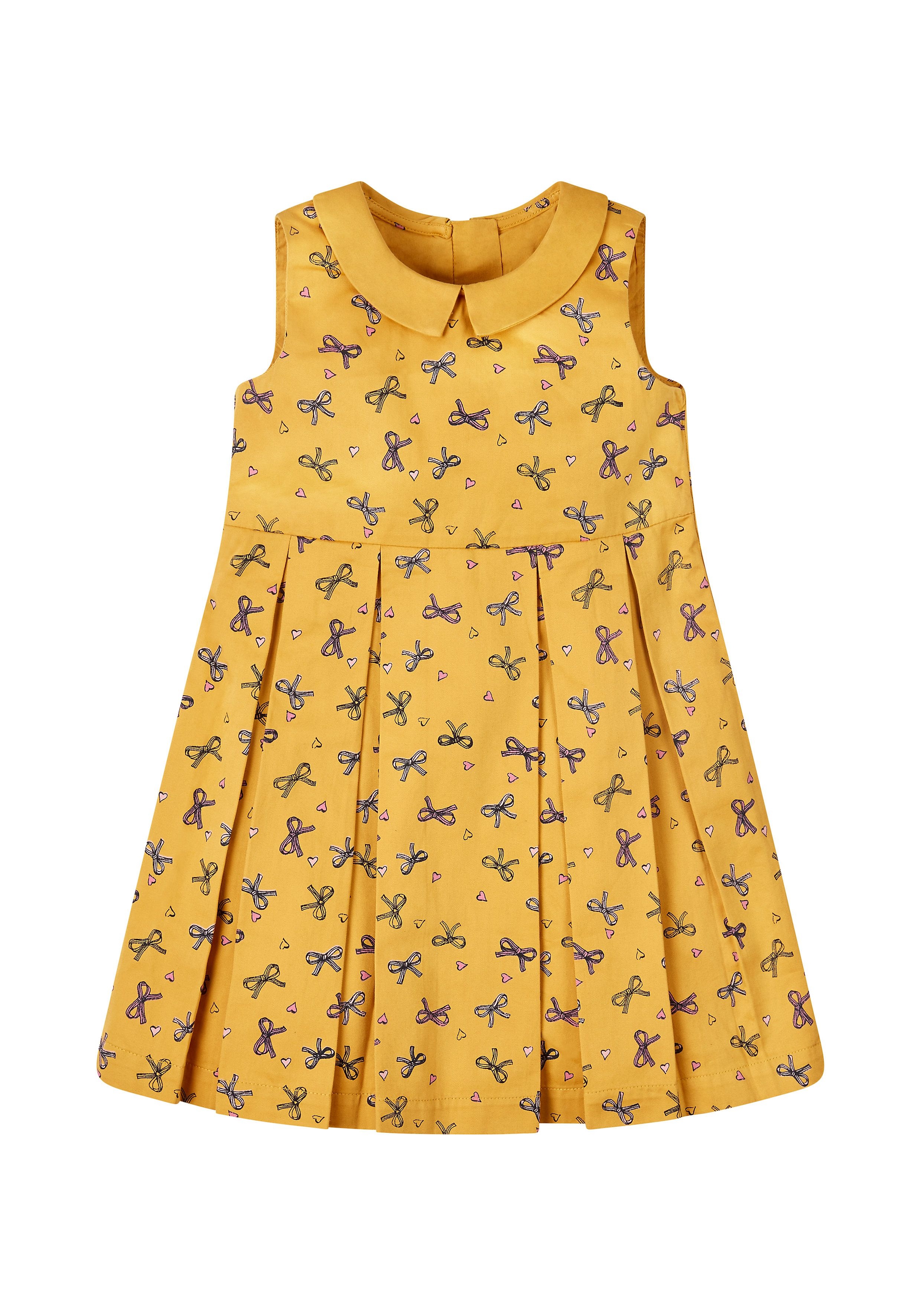 Mothercare | Girls Bow Party Dress - Mustard