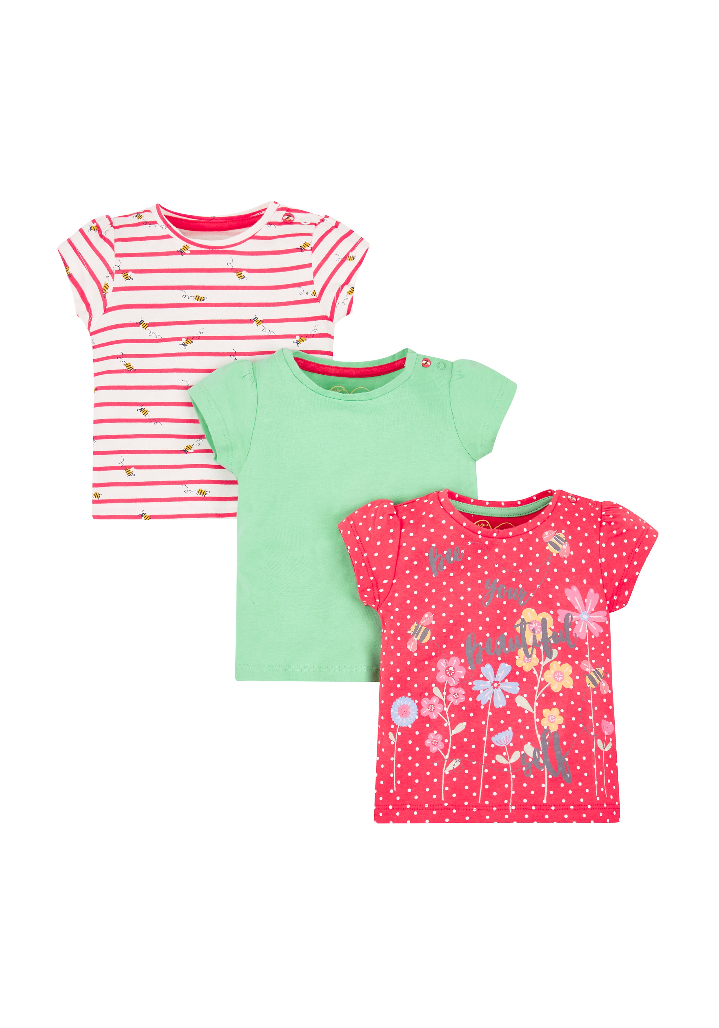 Mothercare | Bee Beautiful T-Shirts - 3 Pack