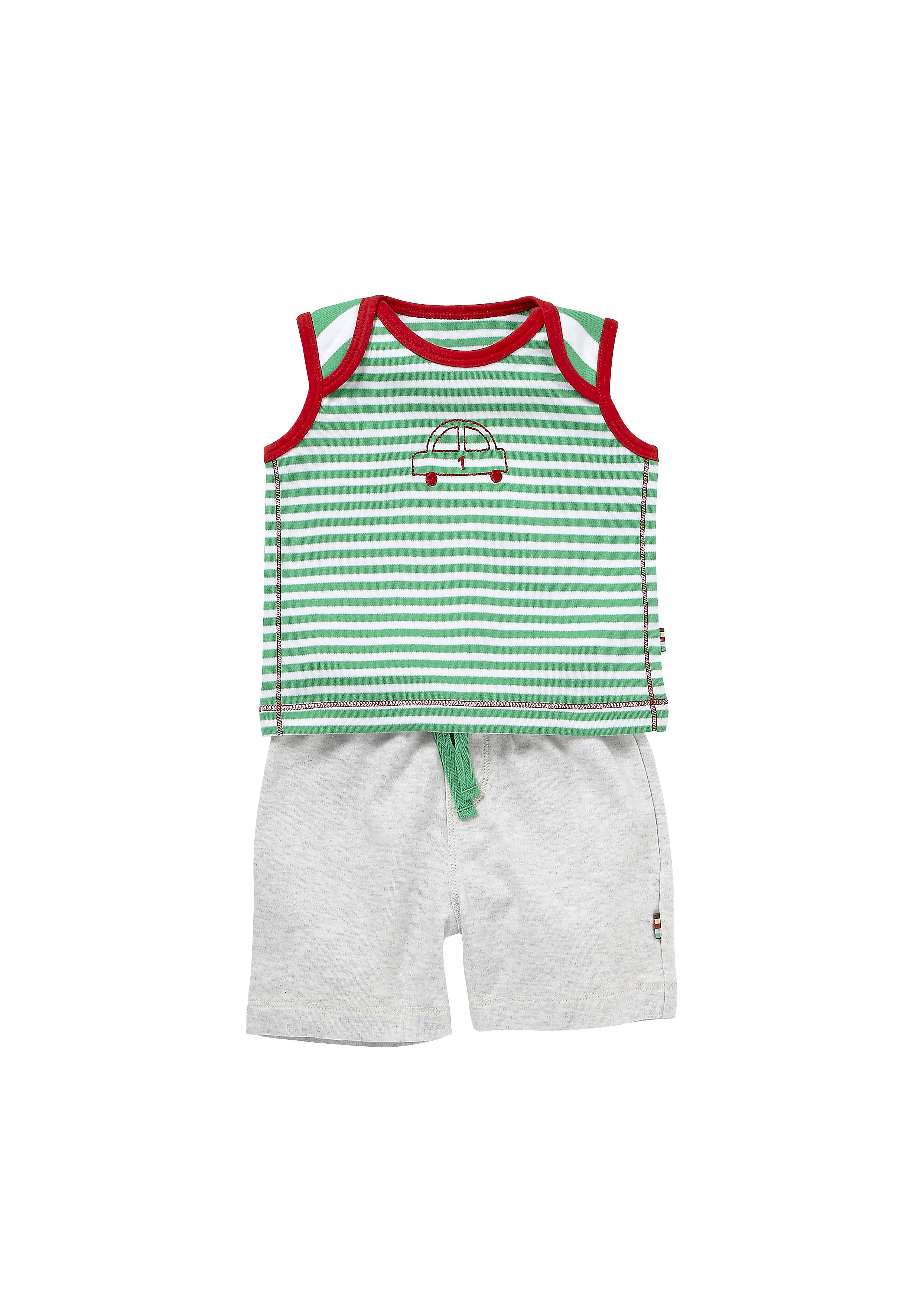 Mothercare | Boys Sleeveless T-Shirt And Shorts Set Striped - Green