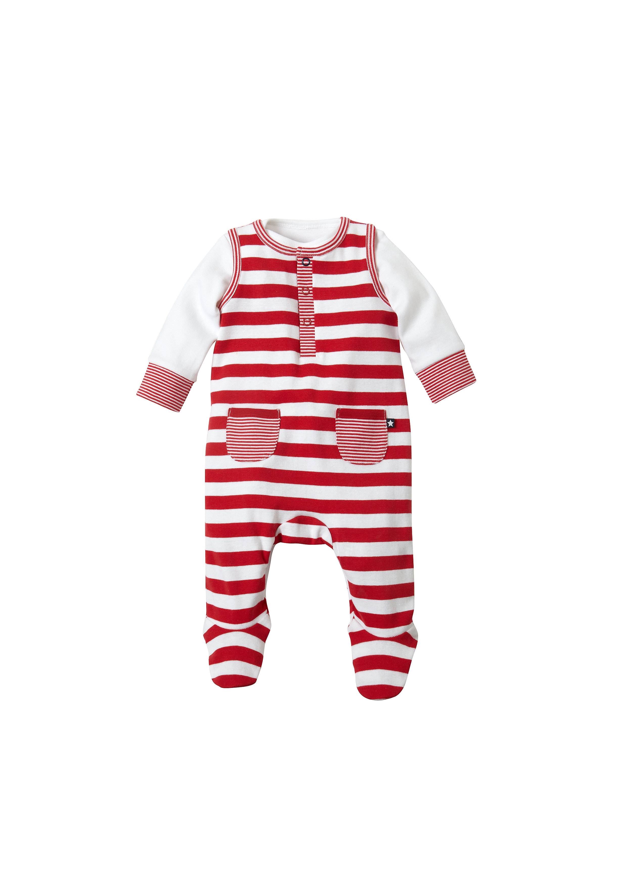 Mothercare | Girls Full Sleeves Dungaree Set Striped - Red