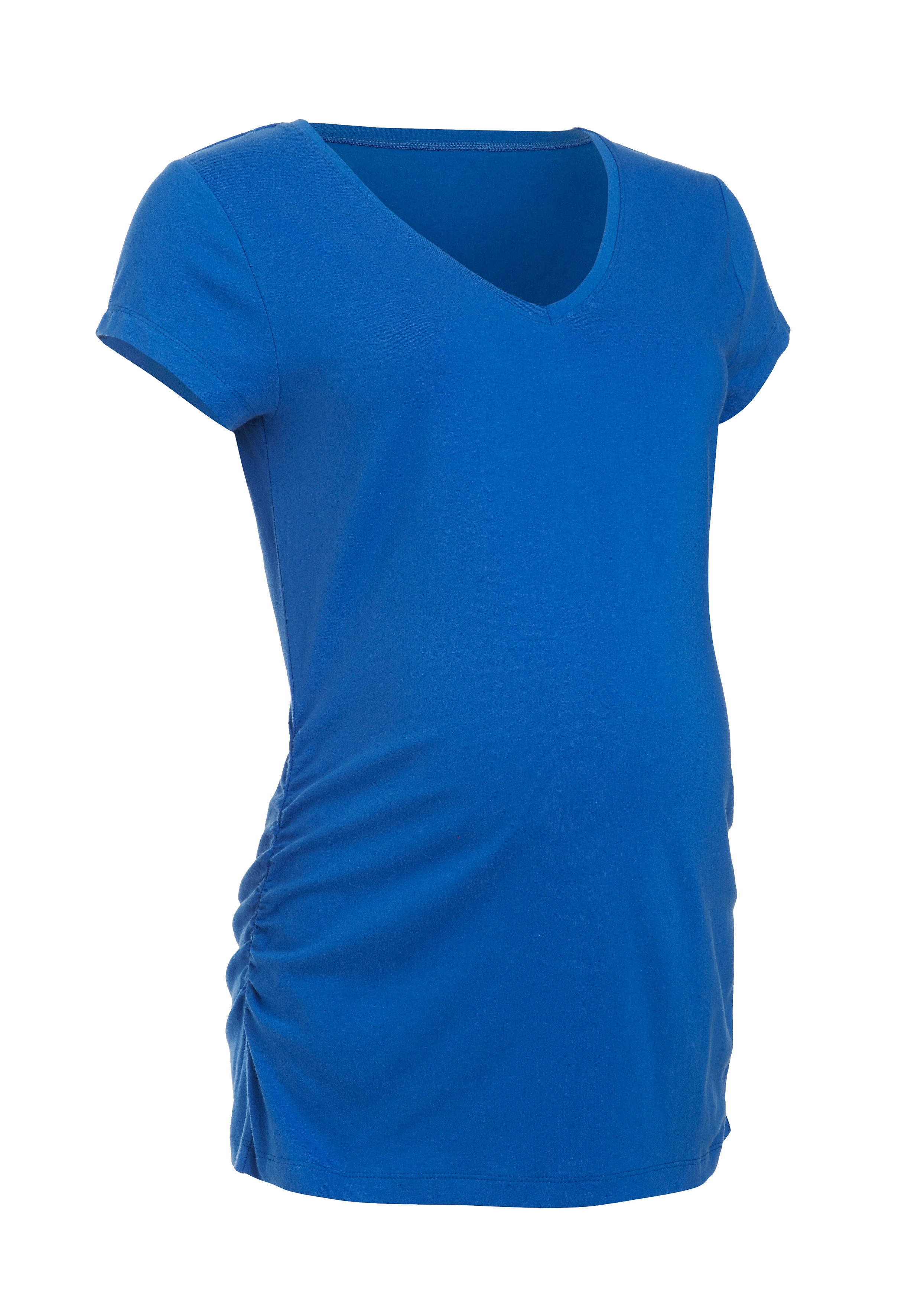 Mothercare | Women Half Sleeves Maternity T-Shirt Side Ruching - Blue