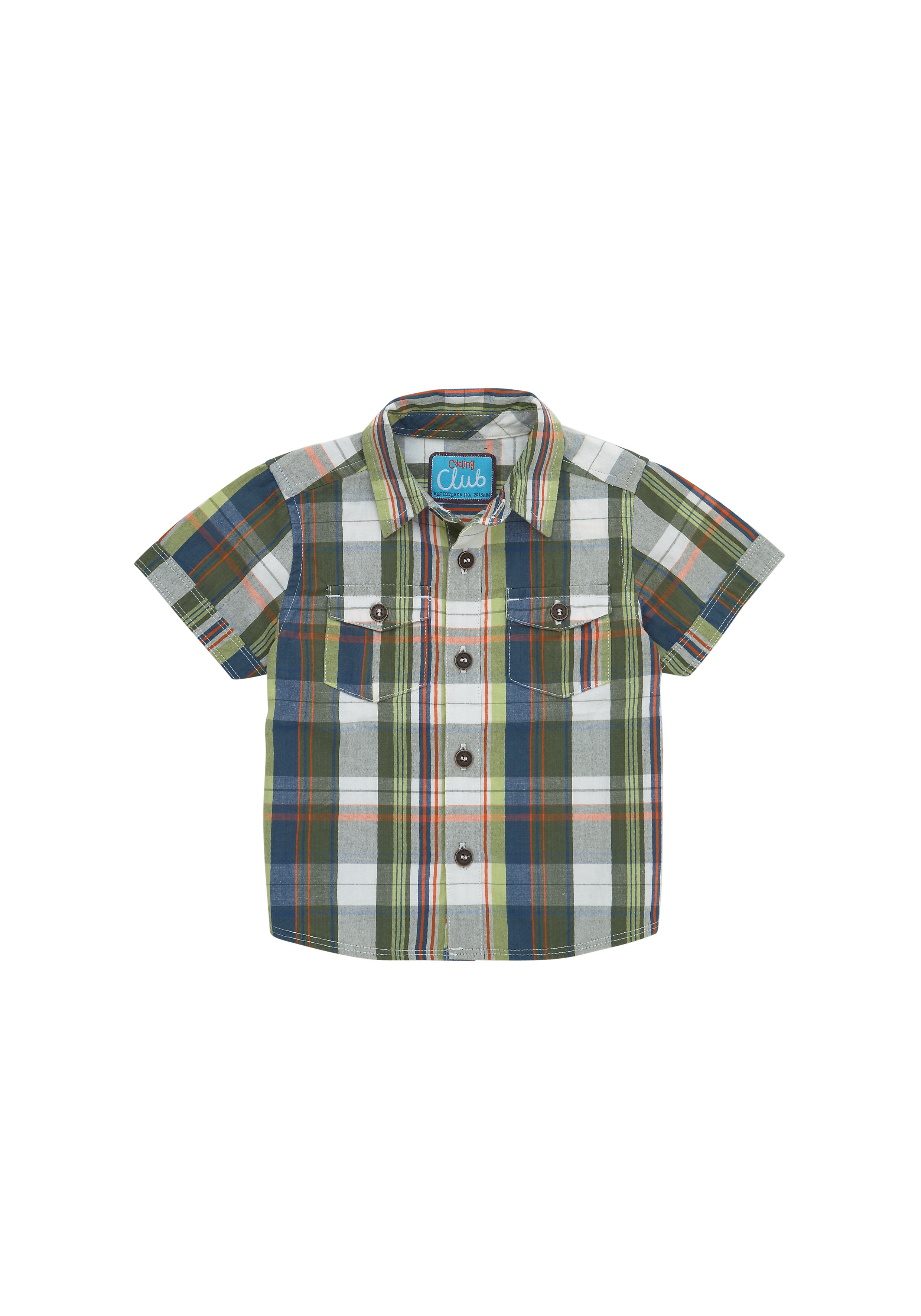 Mothercare | Boys Half Sleeves Check Shirt With Flap Pockets - Green