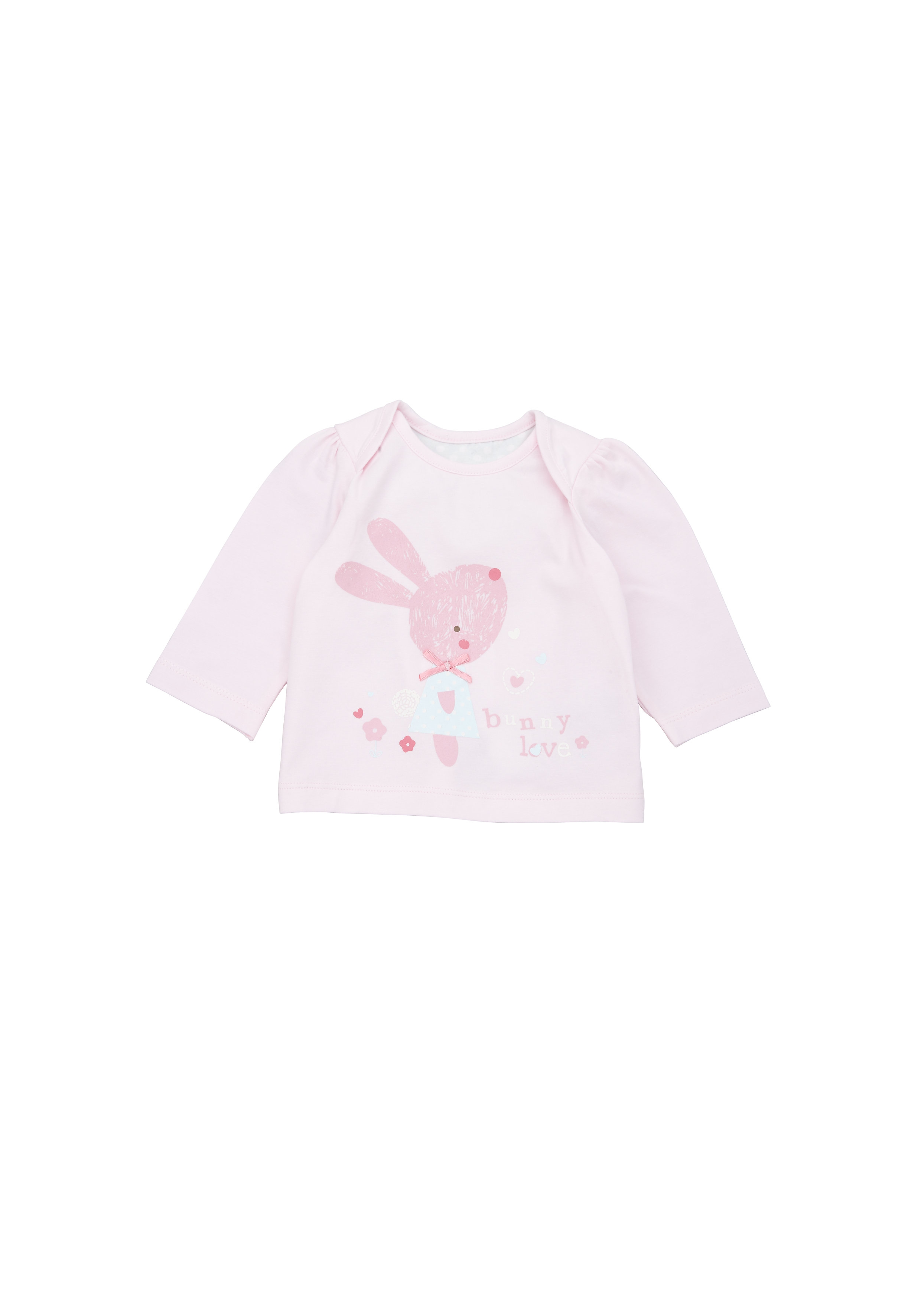 Mothercare | Girls Full Sleeves T-Shirt Bow Detail - Pink