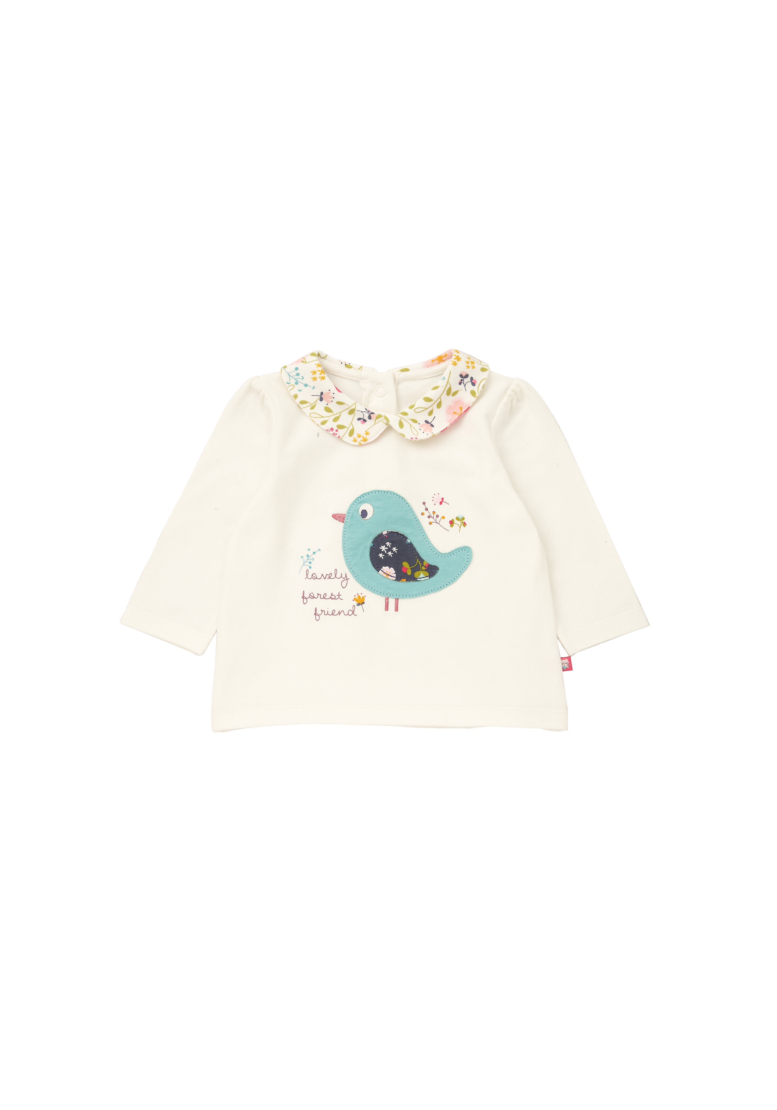 Mothercare | Girls Full Sleeves Top Bird Patchwork - White
