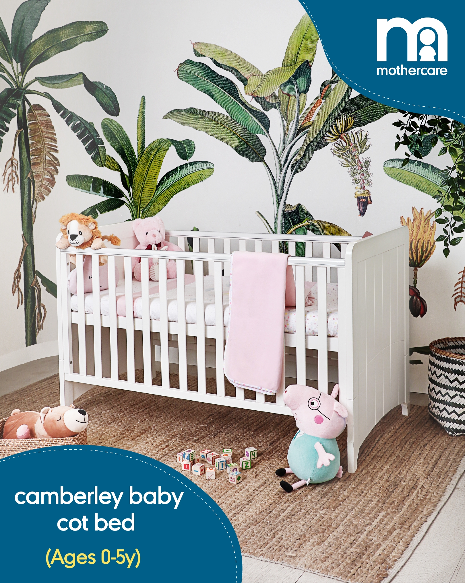 Mothercare Camberley Baby Cot Bed White