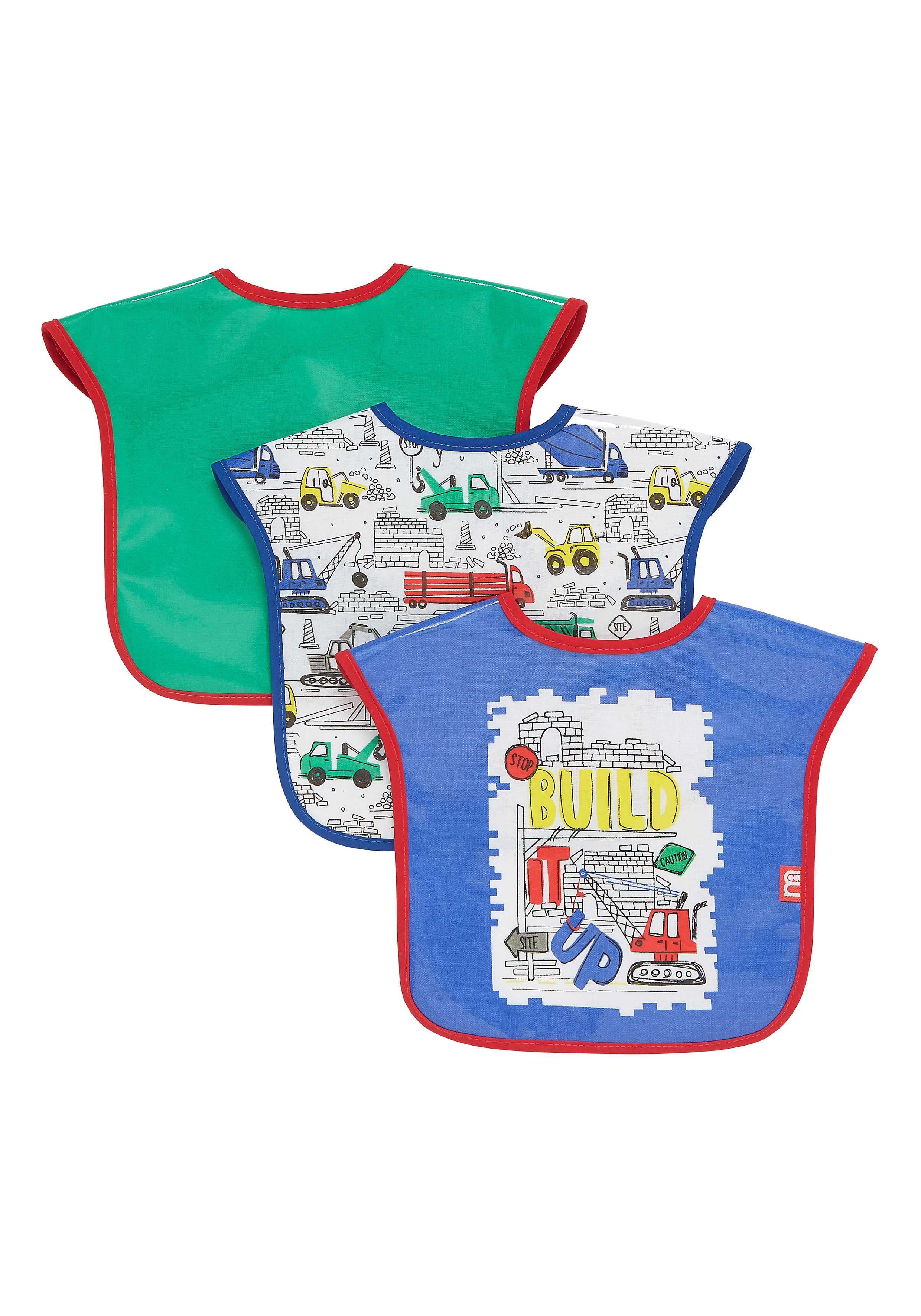 Mothercare | Mothercare Build It Up Toddler Bibs Pack of 3 Mutil