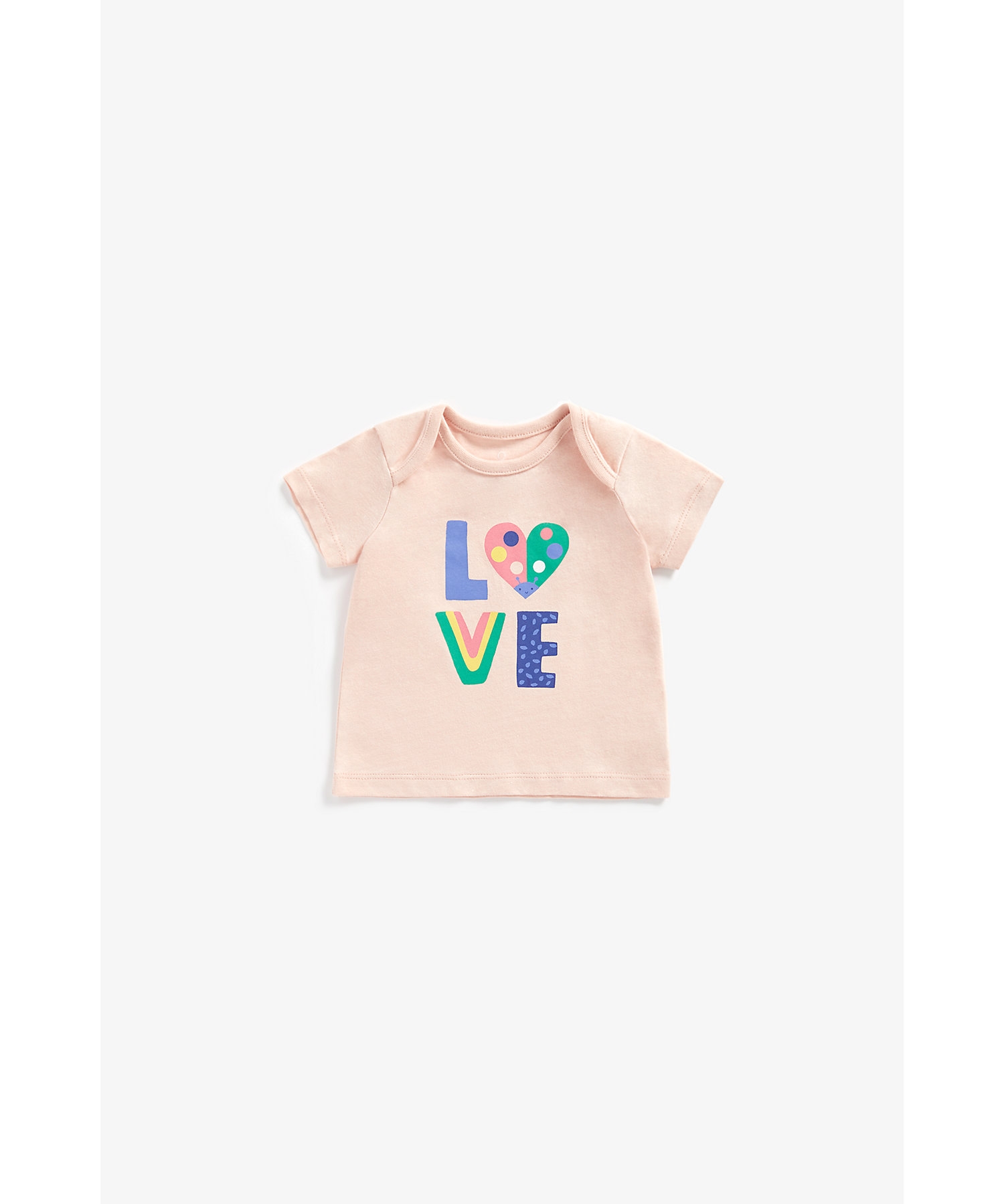 Mothercare | Girls Half Sleeves T-Shirt Love Print-Pink