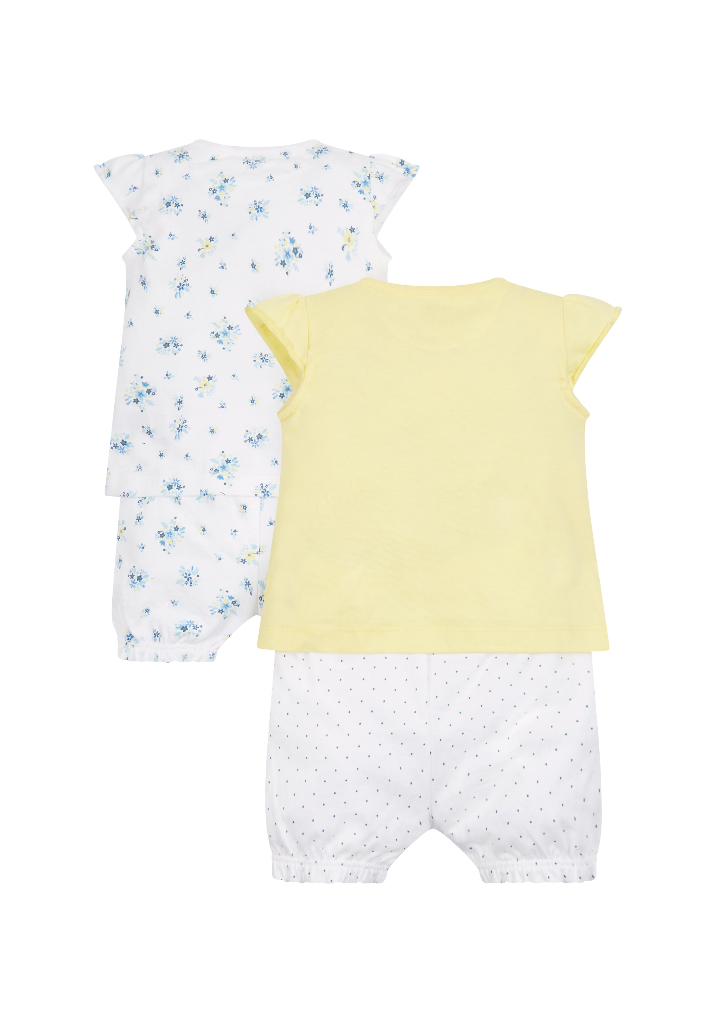 White and Yellow Printed Nightsuit - Pack of 2